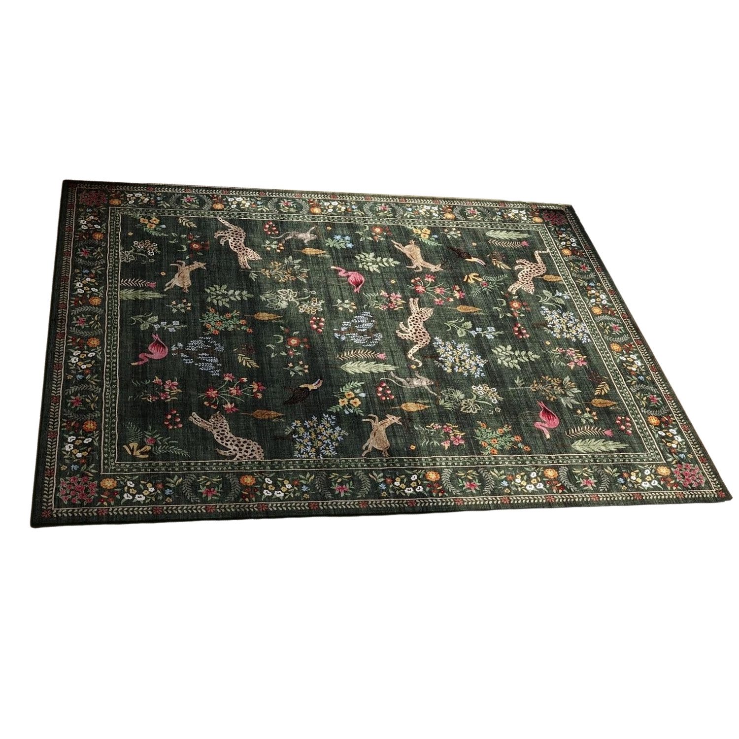 Agger Fußmatte Innen Boho – Rutschfester Türvorleger mit Blumen & Katzenmotiv, Flachflor Teppich für Eingang, Küche & Flur
