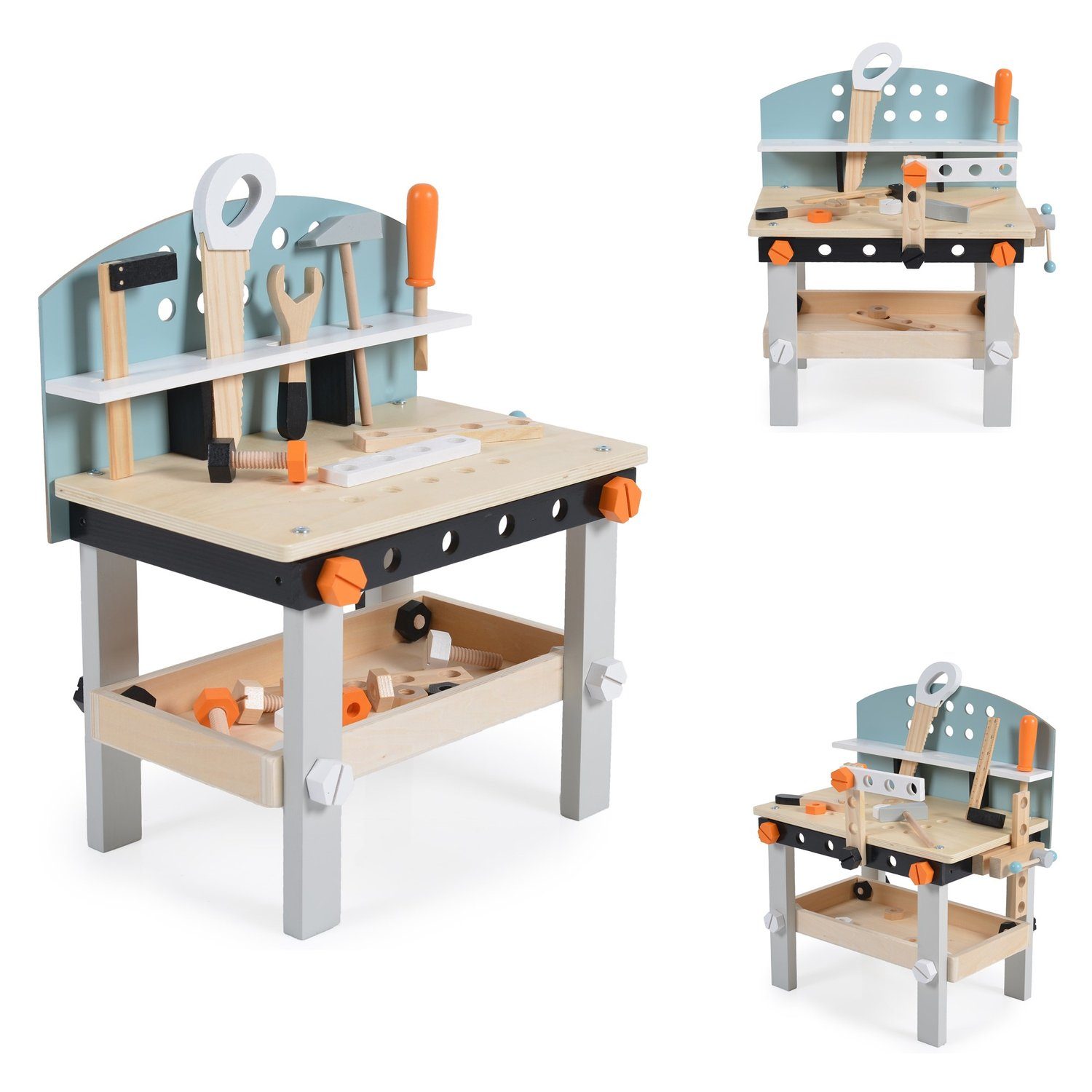 Moni Spielwerkzeug Kinderwerkbank 1176 Holz, Kinderwerkzeug, Säge, Hammer, günstig online kaufen