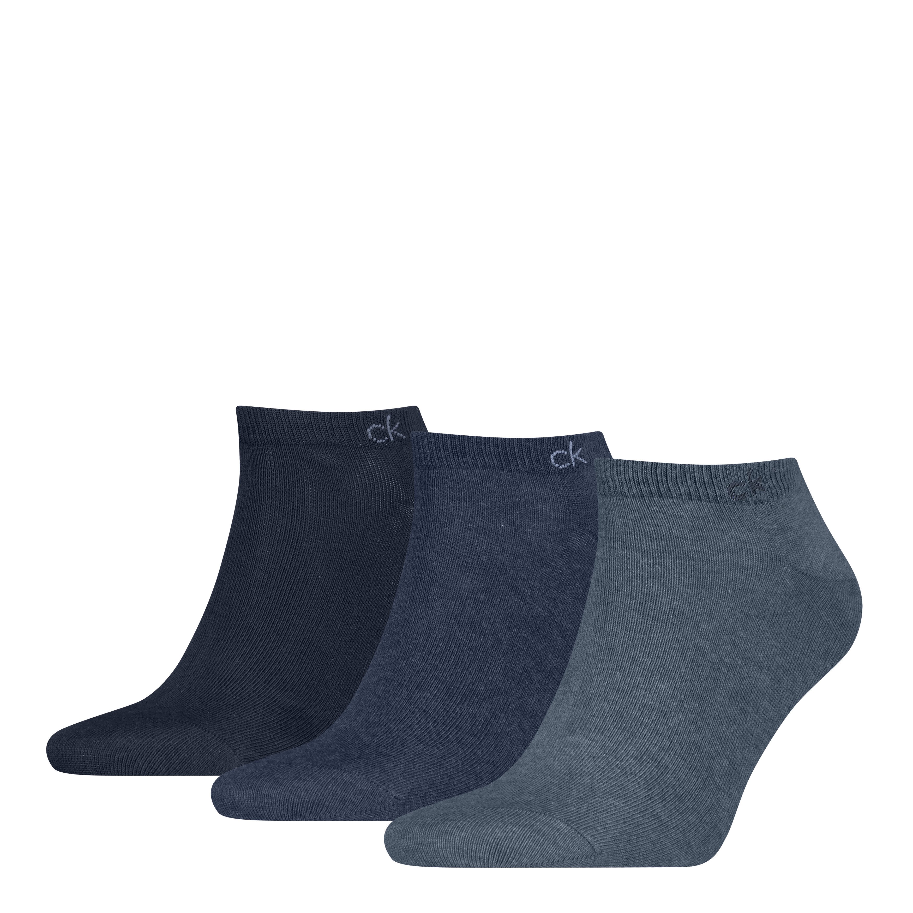 Calvin Klein Sneakersocken CK MEN SNEAKER 3P (3 Paar) mit kleinem Rippenbündchen, Cotton-Mix, elastisch