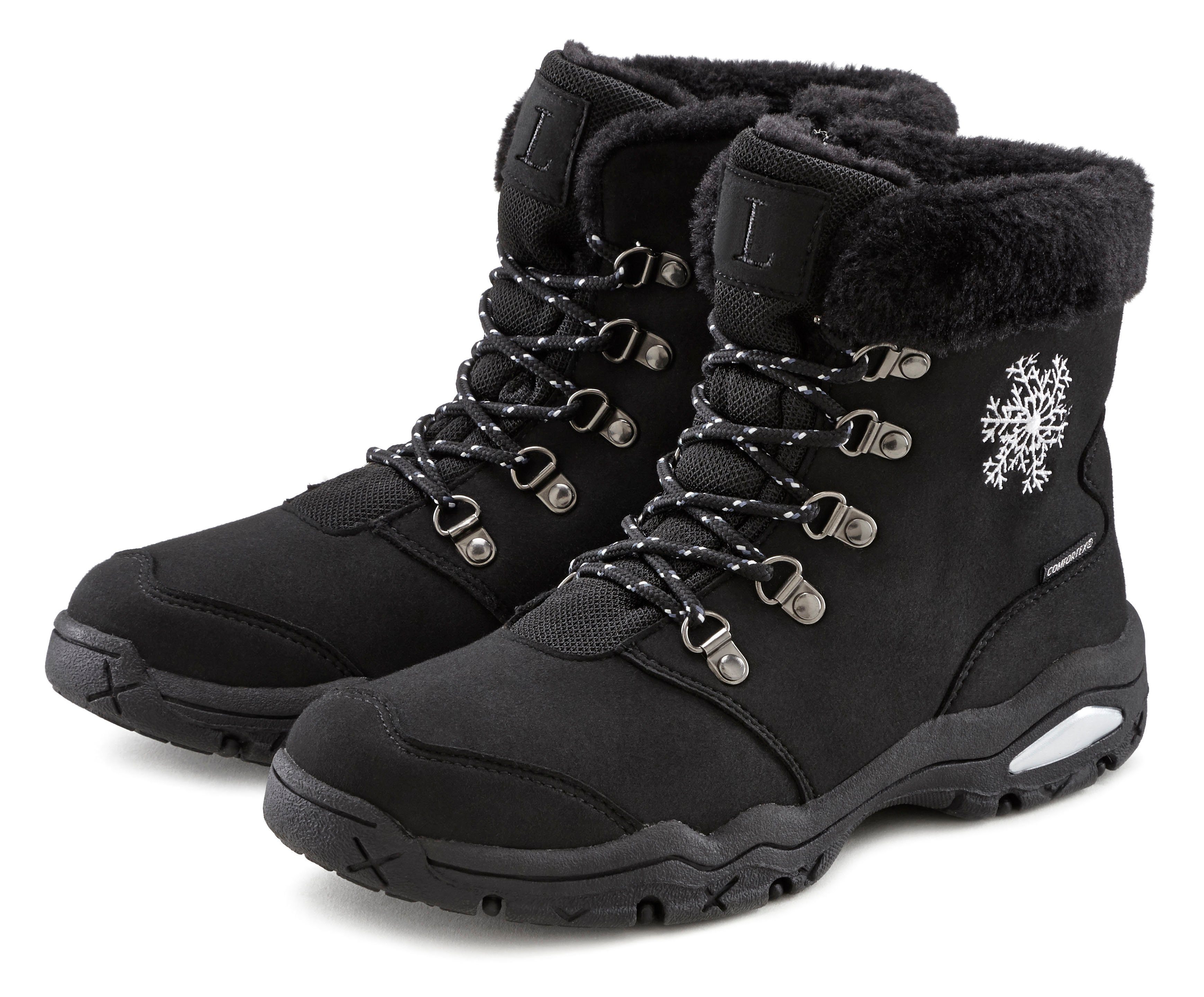 LASCANA Stiefelette, Stiefel, Winterstiefel Winterstiefelette mit Warmfutter, wind- & wasserabweisender Tex-Membran, Outdoor Boots