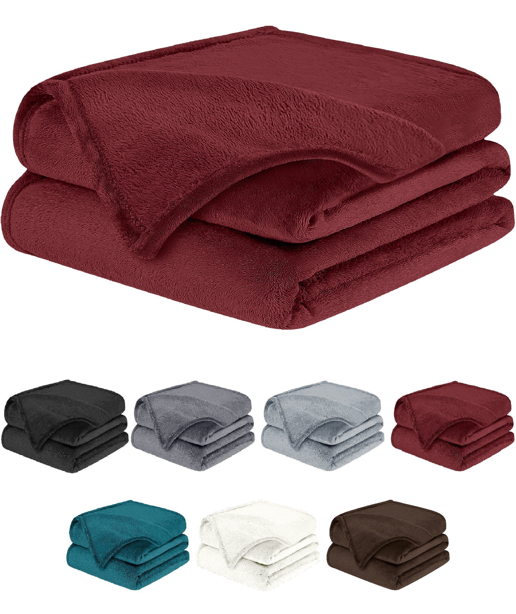 Wohndecke, flauschige Kuscheldecke, weiche Decke, Überwurfdecke, BARBONS, atmungsaktiv, super weich und flauschig, hochwertig