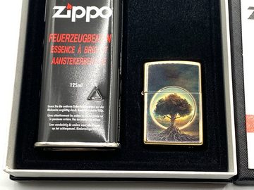 Zippo Feuerzeug Geschenkset Geschenk Lebensbaum Messing Tree of Life