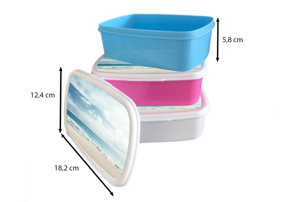 Mädchen Erwachsene, Sommer, weiß Kunststoff, und - Kinder und Jungs Strand Meer Brotdose, für - Lunchbox (2-tlg), MuchoWow Brotbox für