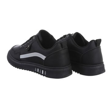 Ital-Design Herren Low-Top Freizeit Sneaker Flach Sneakers in Schwarz