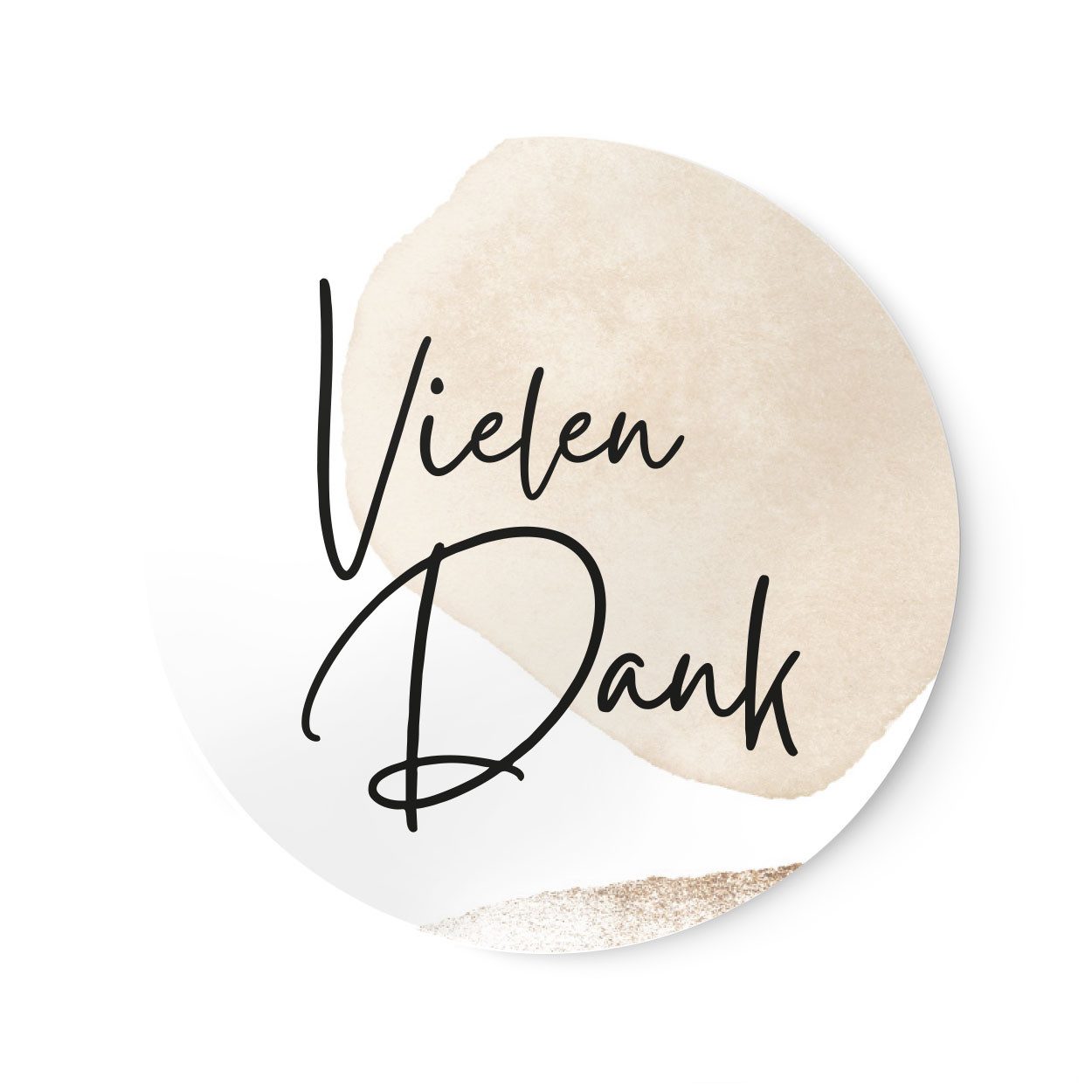 NORDEULE Sticker Vielen Dank im Set Beige, Runde Aufkleber Beige, (Set 40-tlg), ideal für Danksagungen zur Hochzeit, Taufe, DIYs, Kundengeschenke