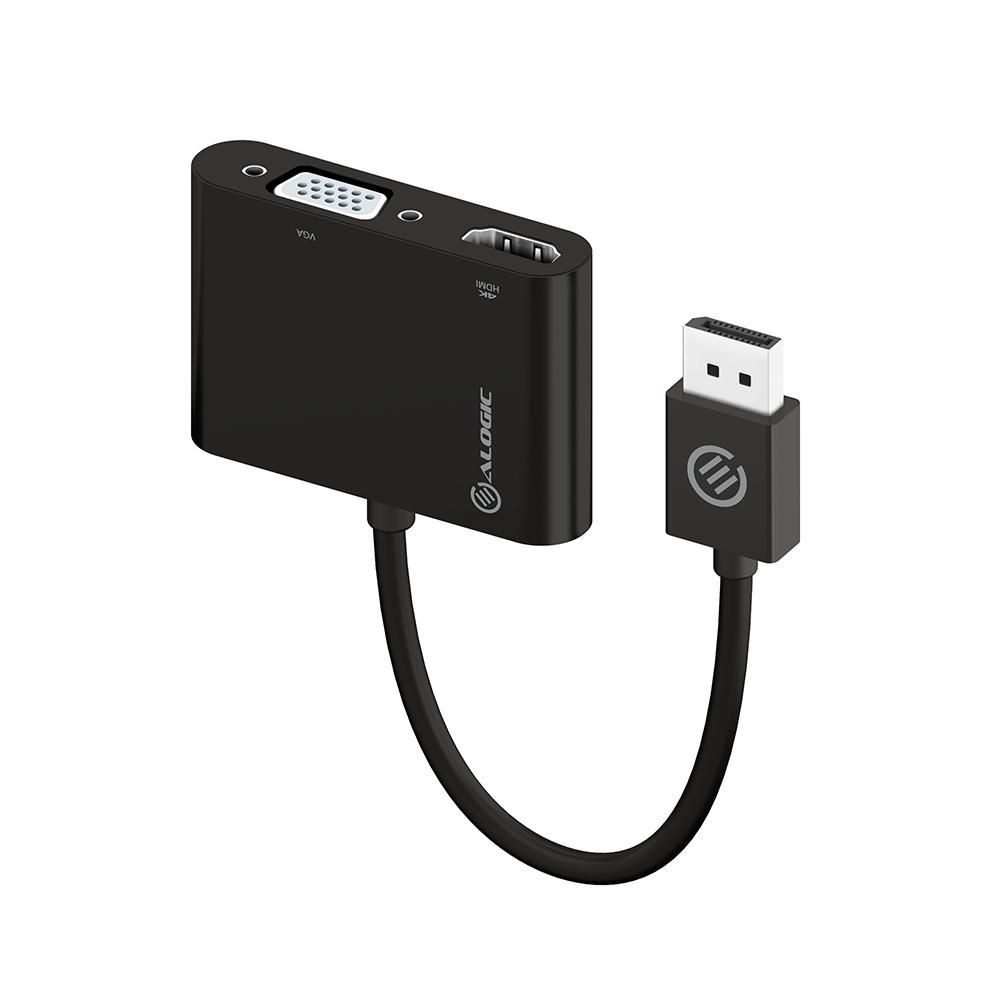 ALOGIC Adapter 2-in-1 DisplayPort to HDMI VGA M/2F schwarz Computer-Kabel