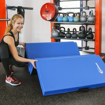 eyepower Fitnessmatte 8cm dicke Weichbodenmatte 200x100cm Faltbare Matte, Weichbodenmatte blau