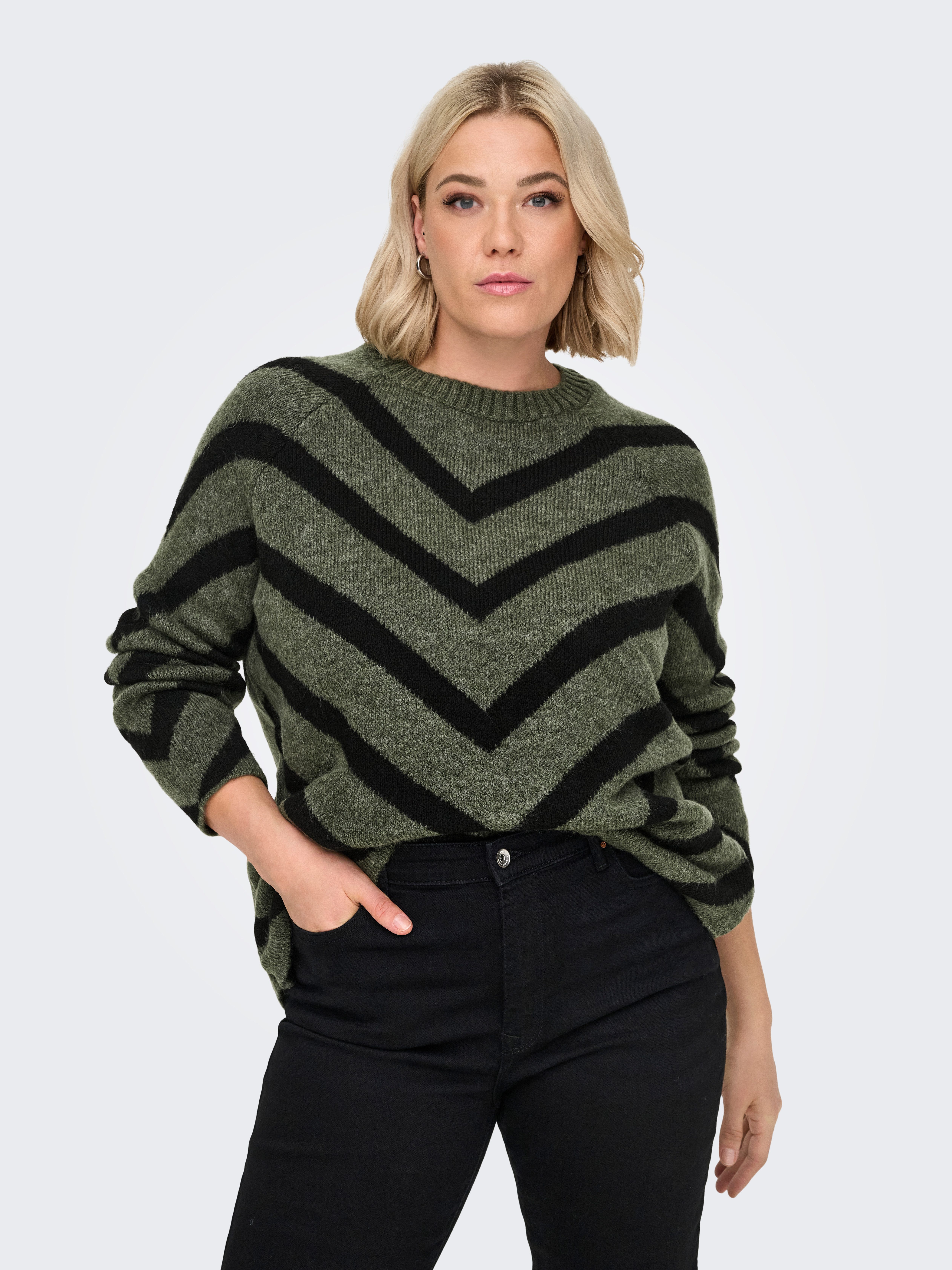 ONLY CARMAKOMA Strickpullover CARELIZA L/S PULLOVER KNT NOOS Kunstfaser