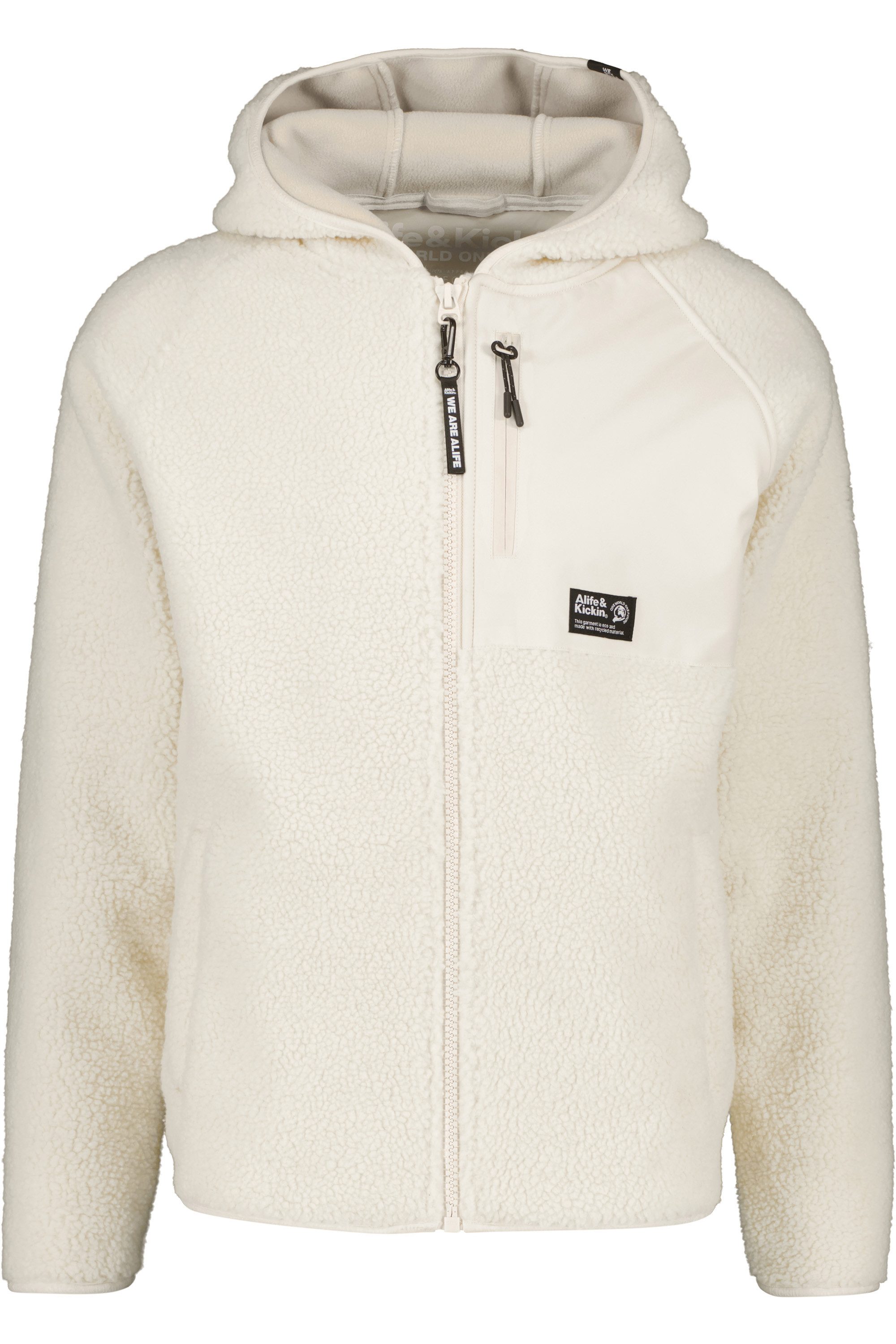 Alife & Kickin Kapuzensweatjacke Herren HaraldAK G Weiche, warme Teddy Jacke mit großer Kapuze und Fleece-Innenfutter