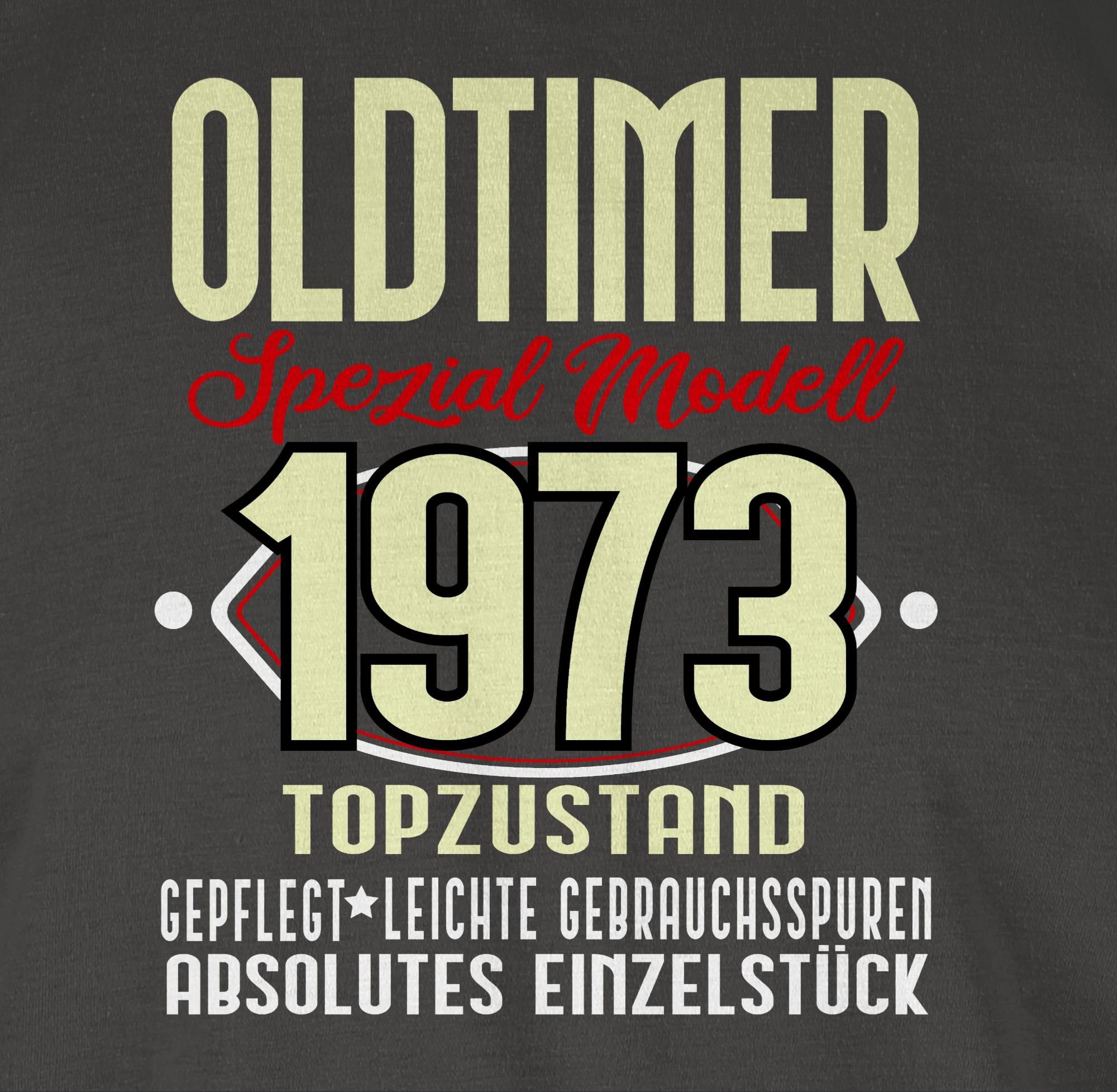 50. Geburtstag T-Shirt Oldtimer Dunkelgrau Modell 1973 Fünfzigster Spezial 03 Shirtracer