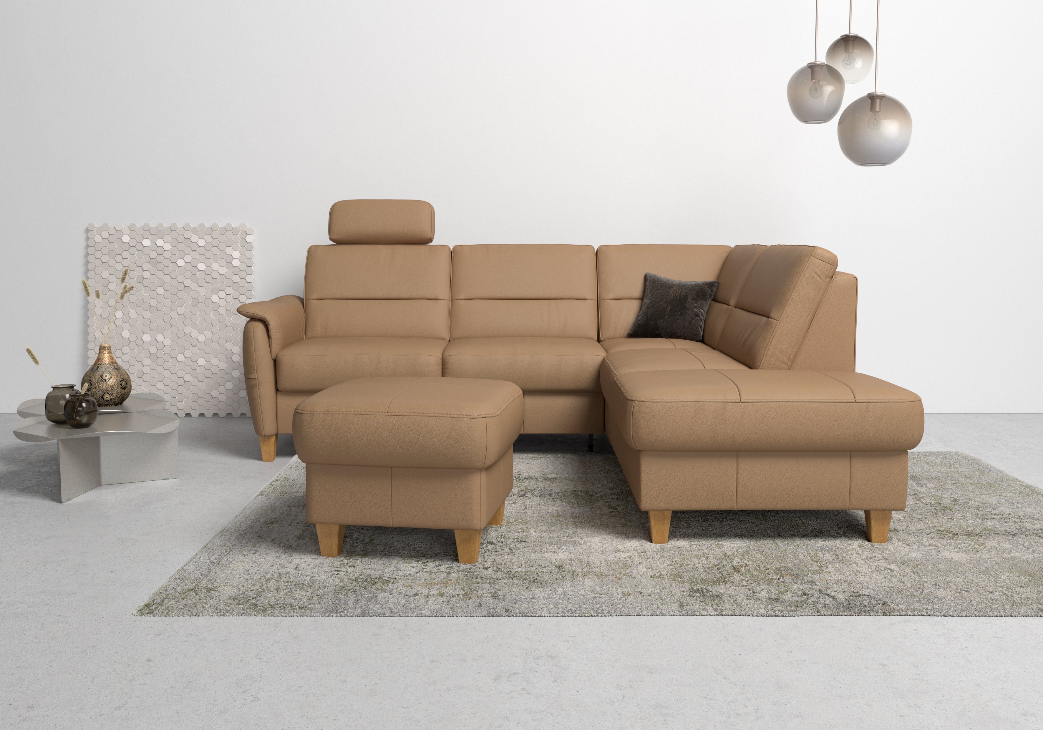Home affaire Ecksofa Palmera L-Form, Federkern, günstig online kaufen
