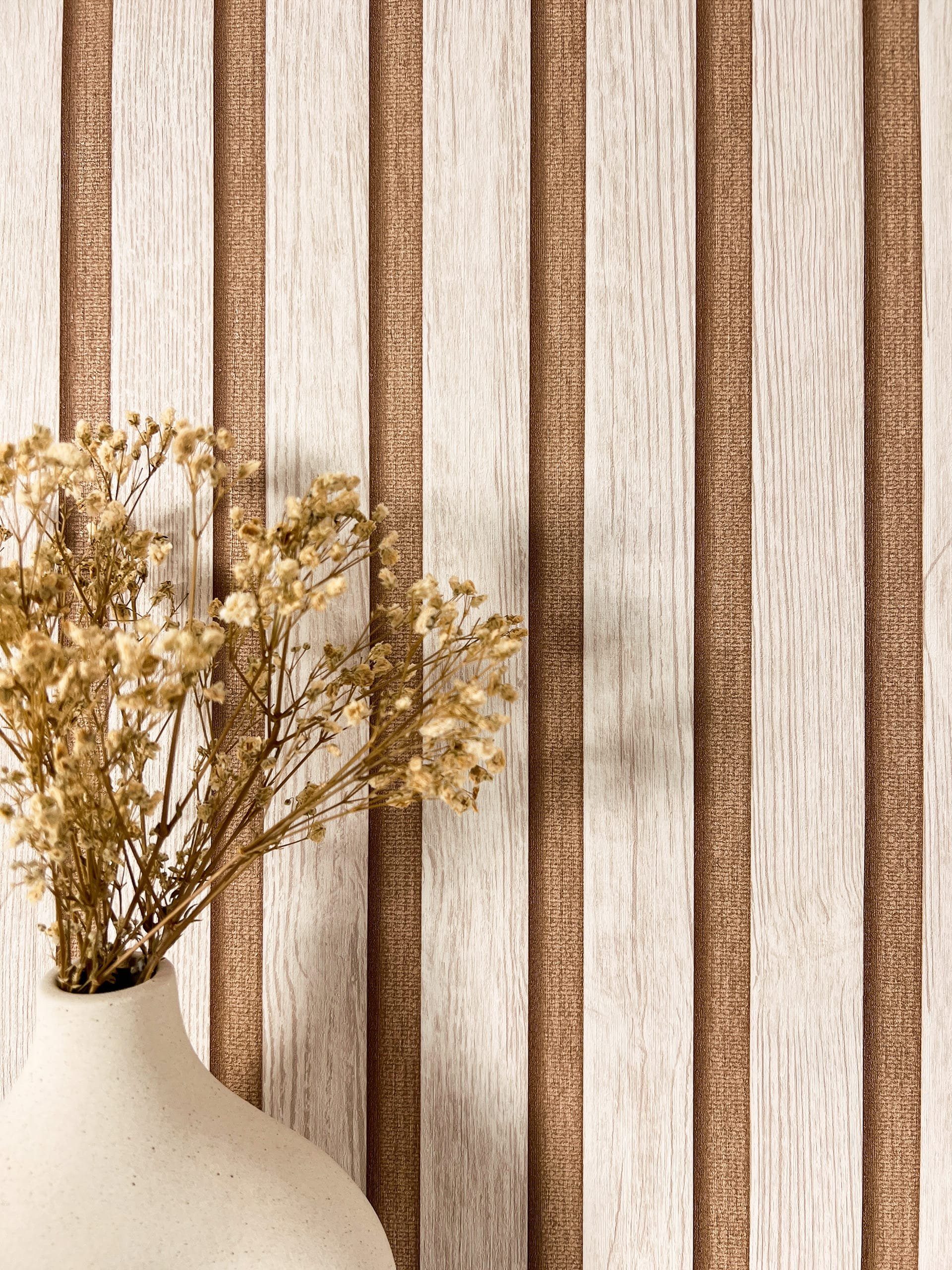 Newroom Vliestapete Berrin Bronze Tapete Paneele Holzpaneele, Wandpaneele, günstig online kaufen