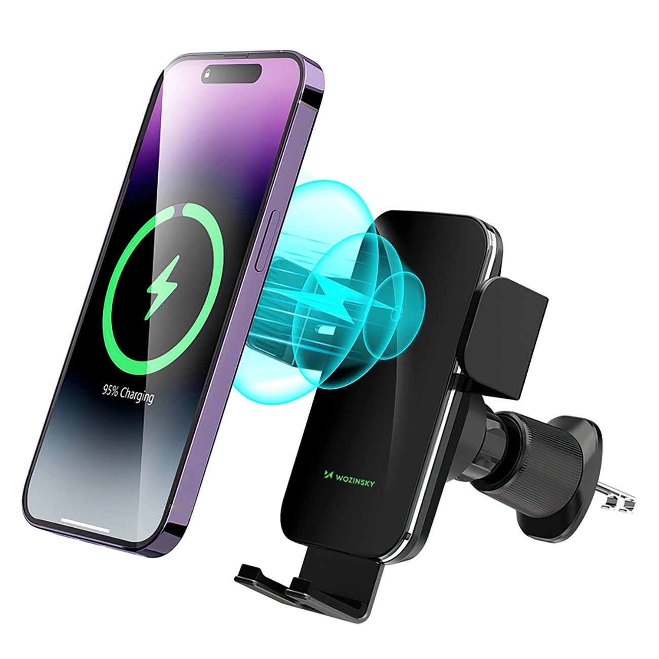 Wozinsky Smartphone-Halterung WEDZ-3Y8S, (Einzelgerät, 15W Qi-Schnellladehalterung für Auto)