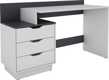 byLIVING Schreibtisch Bern, moderner Computertisch, mit viel Stauraum, Breite 138cm, rechts oder links montierbar