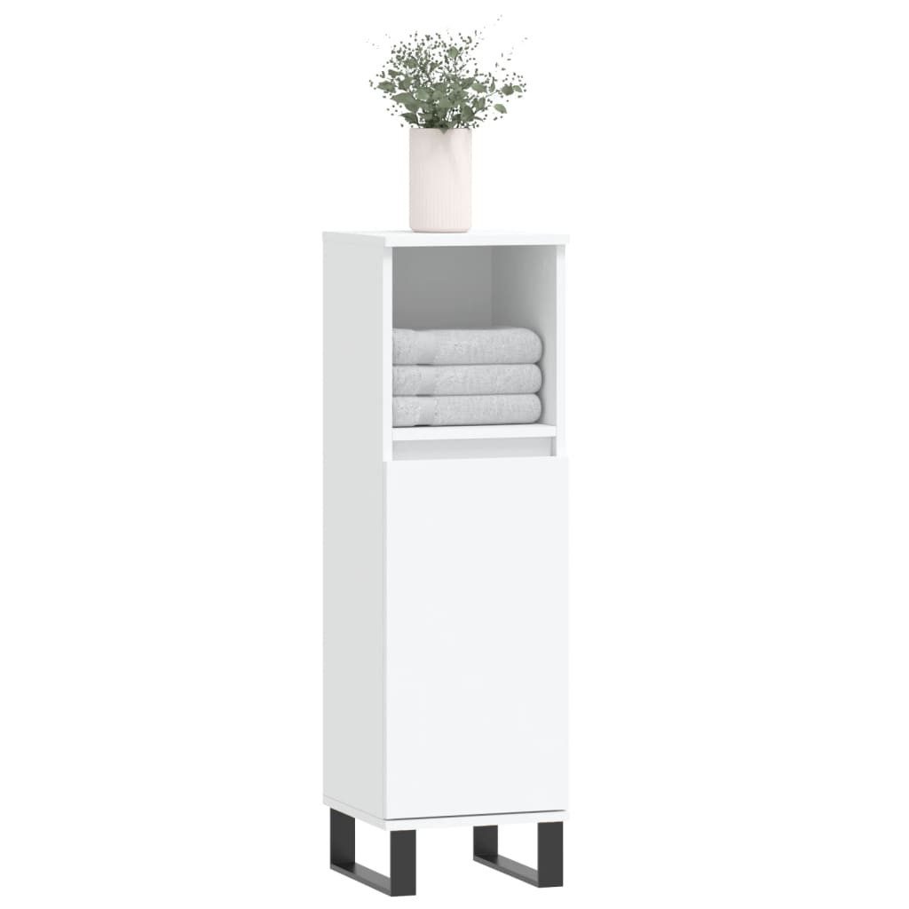 vidaXL Midischrank Badschrank Weiß 30x30x100 cm Holzwerkstoff (1-St)
