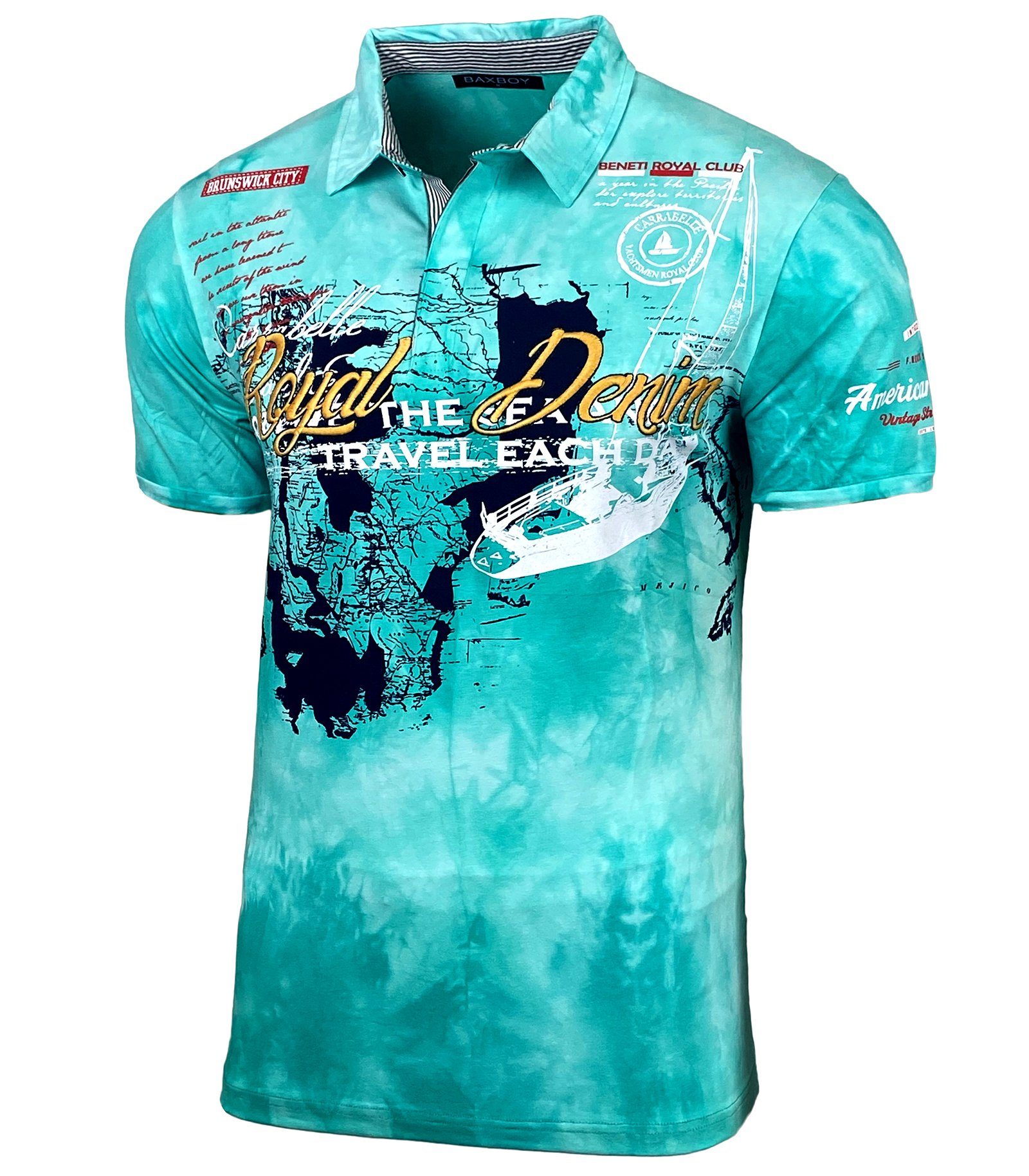 Baxboy T-Shirt Baxboy Herren Poloshirt Verwaschen günstig online kaufen