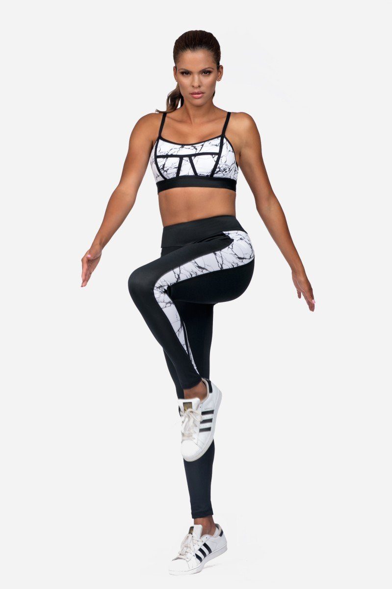 Lorin Yogaleggings in schwarz/weiß - XL