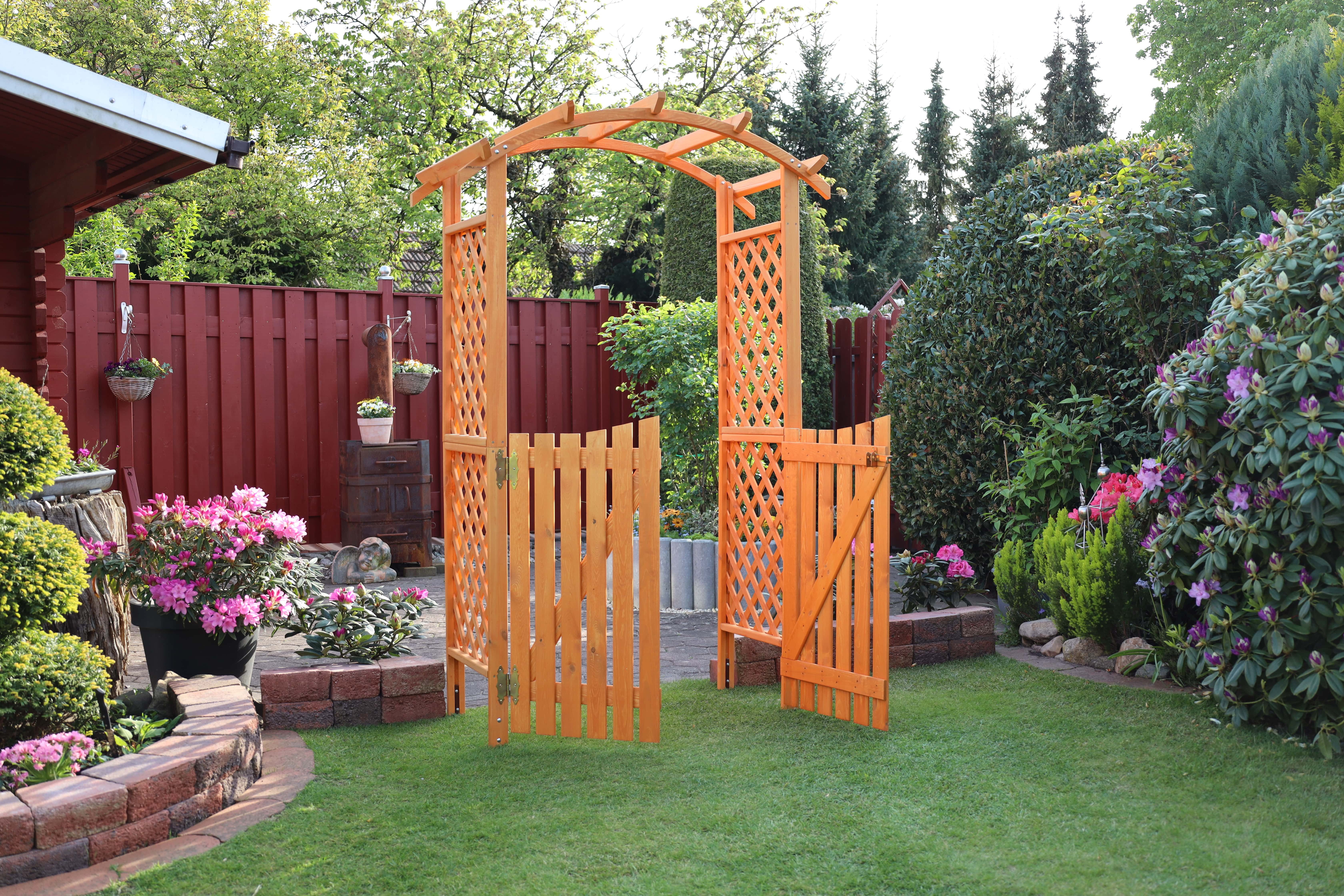 promadino Rosenbogen Pergola Diana, BxTxH: 132x70x206 cm, mit Türen
