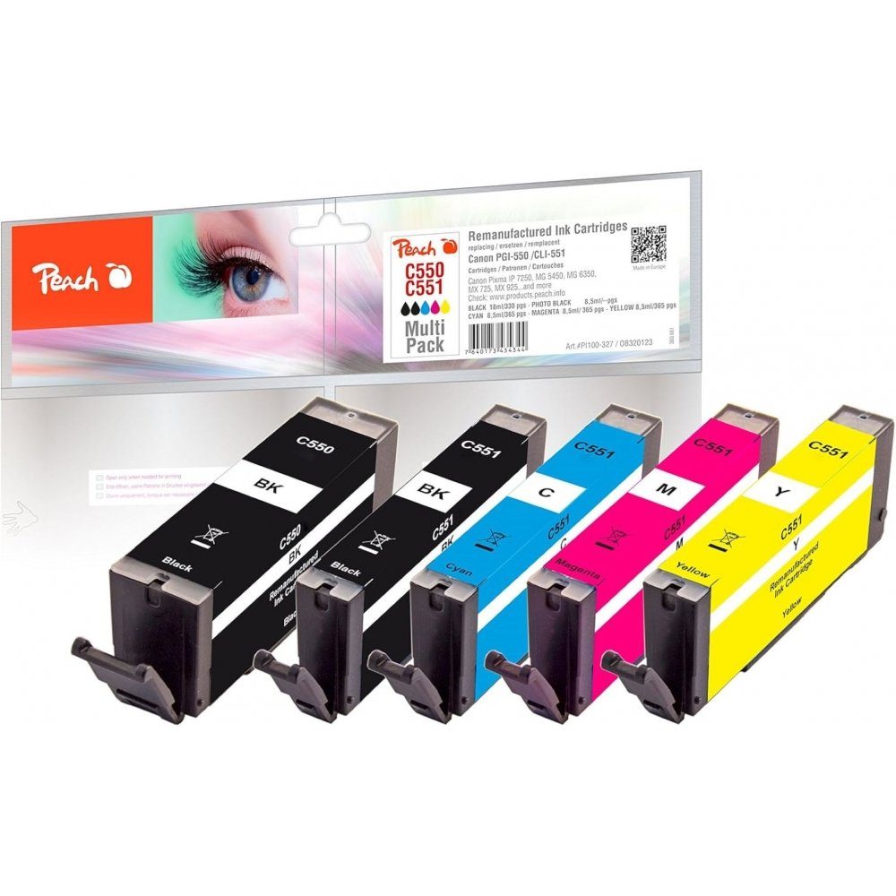 PEACH PGI-550 Multi-Pack Tintenpatronen Tintenpatrone schwarz/gelb/magenta/cyan/black