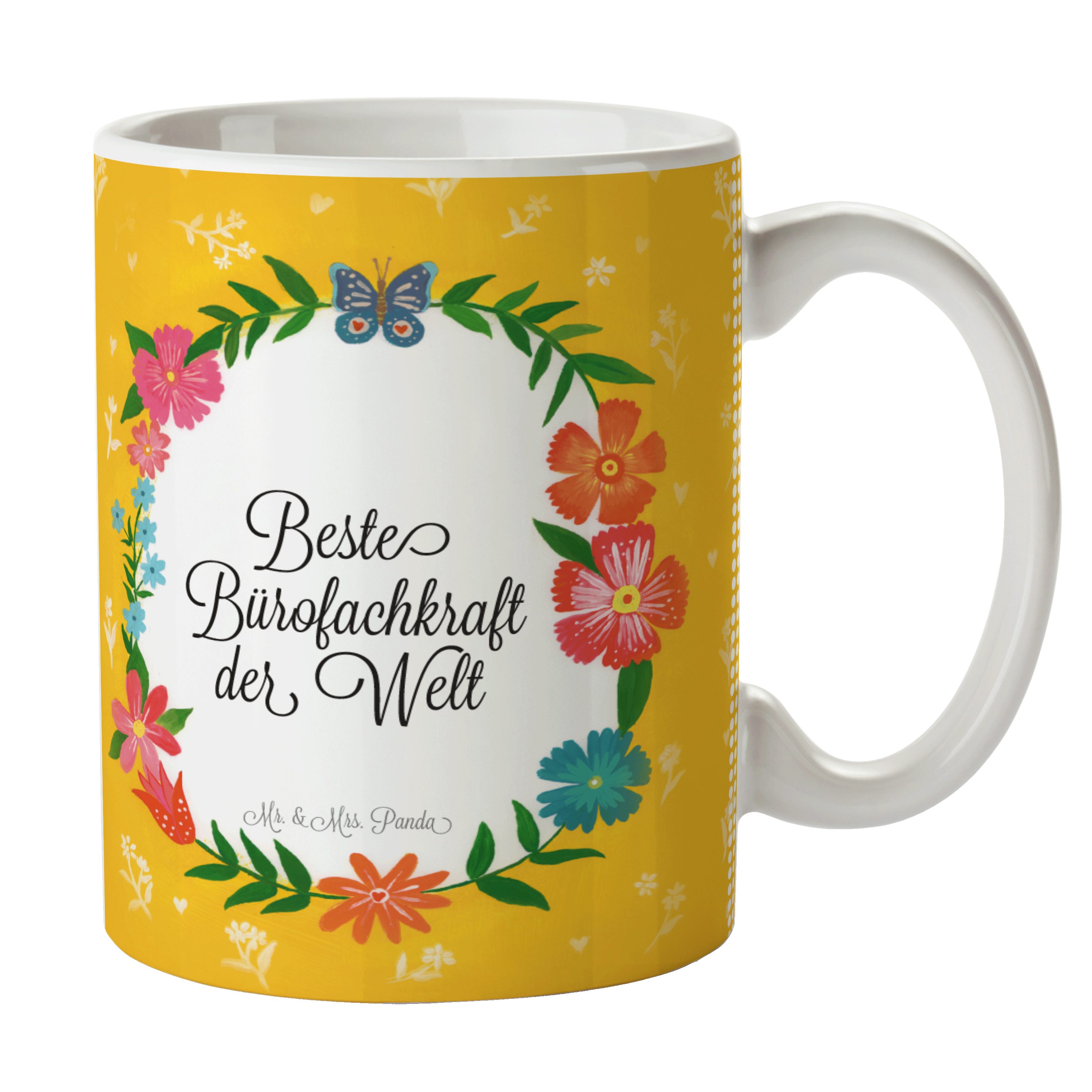 Mr. & Mrs. Panda Tasse Bürofachkraft - Geschenk, Beruf, Teetasse, Studium, Geschenk Tasse, K, Keramik