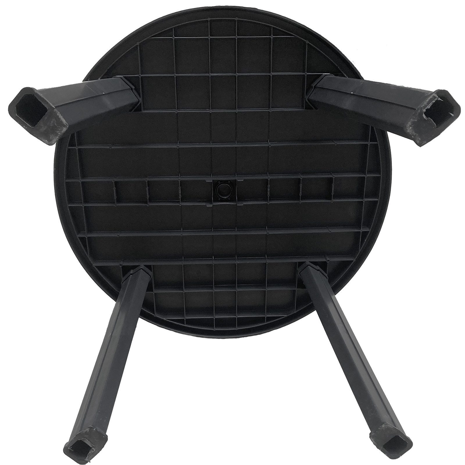 Progarden Gartentisch Terrassentisch Rund Ø 90 cm Anthrazit Schirmloch (Stück, 1-St., Packung), Kunststoff, Schirmloch 4cm, Mosaikmuster, Stecksystem, Standfest – Bild 4 von 4