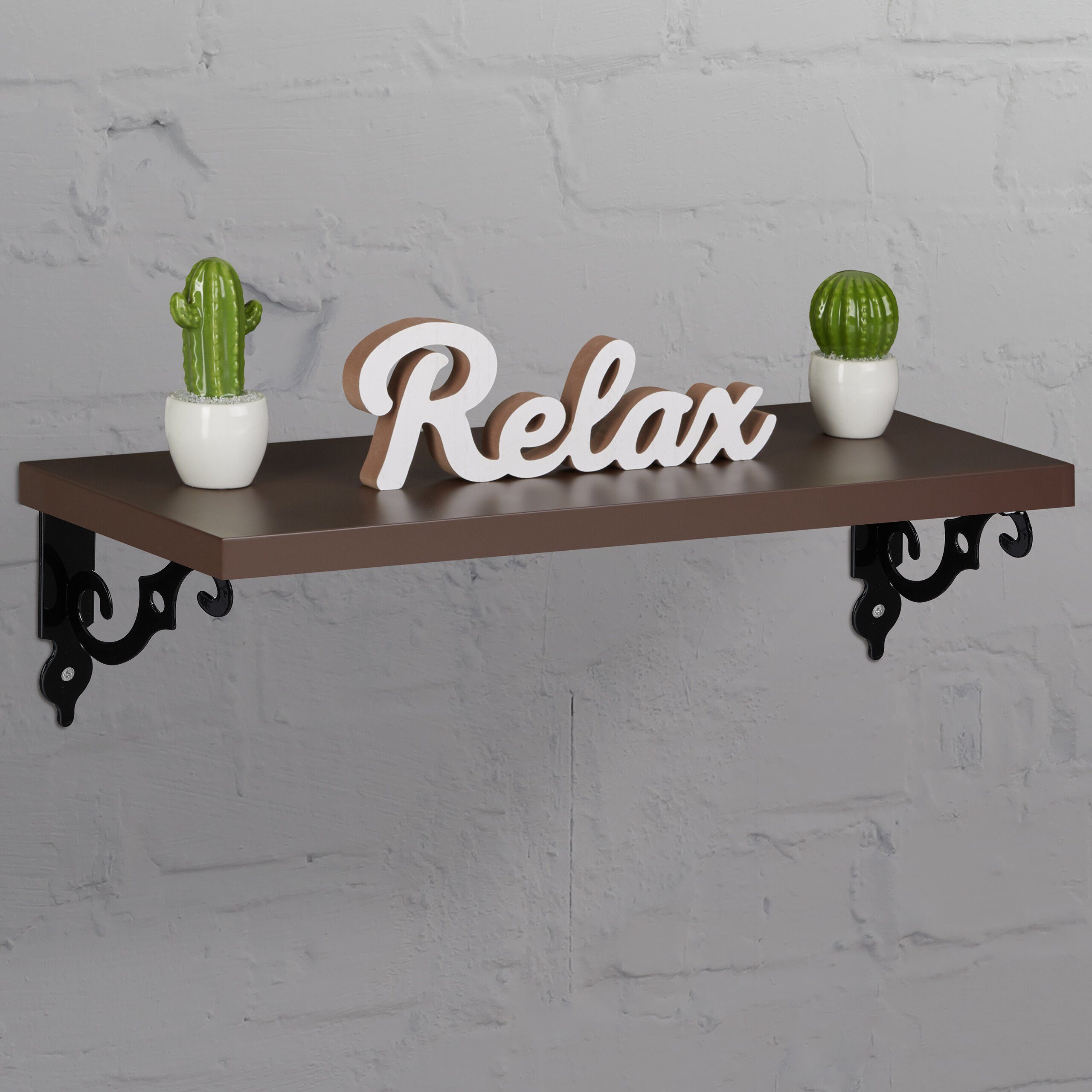 relaxdays Wandregalhalter Regalträger 6er Set, Schwarz günstig online kaufen