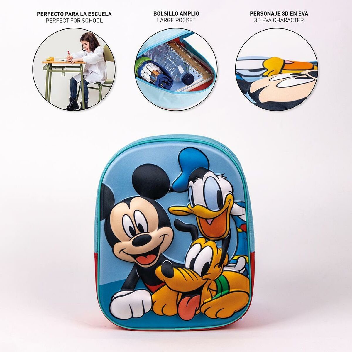 25 x cm Kinder-Rucksack Mickey Disney Mouse Blau Rucksack Mickey Mouse 10 x 31