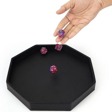 Belle Vous Spielesammlung, Würfeltablett mit Kunstlederablage, Dice Tray with PU Leather Tray