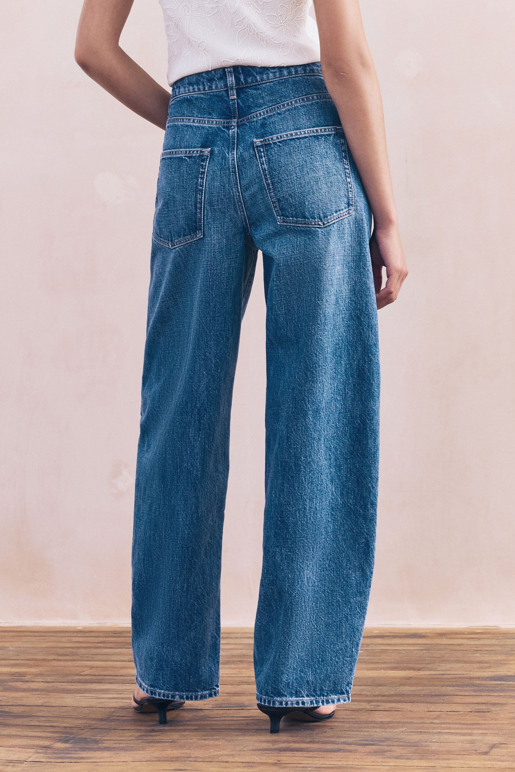 Next Weite Jeans Jeans mit weitem Bein und Frontnaht (1-tlg)