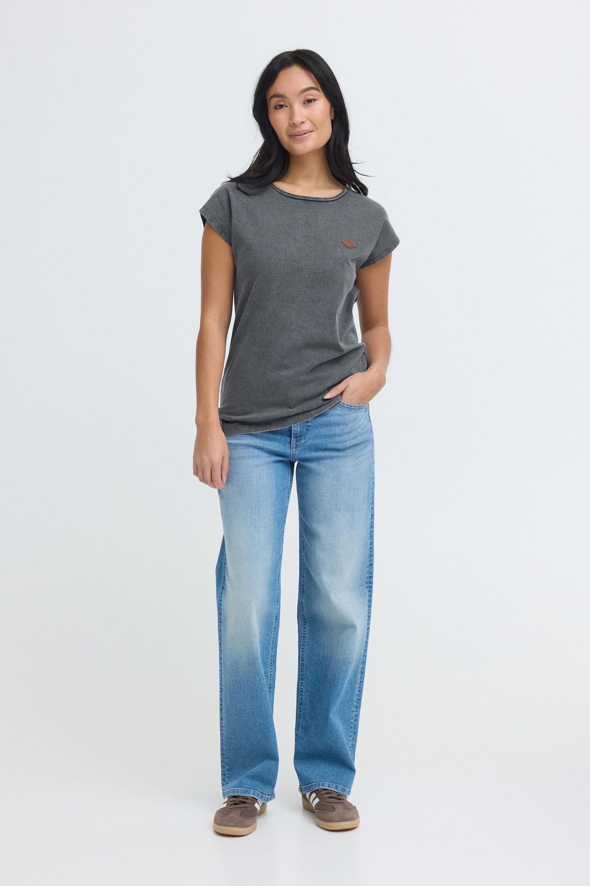 OXMO Rundhalsshirt OXSille Acid Washed T-Shirt