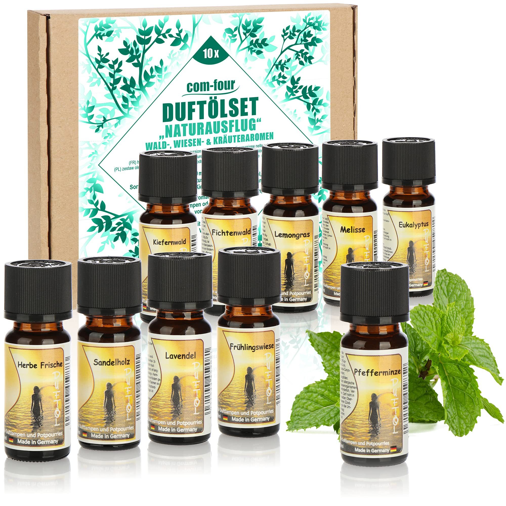 com-four Duftöl verschiedene duftende Öle, Raumduft, Duftöl für Aroma-Diffusoren, (10-St)