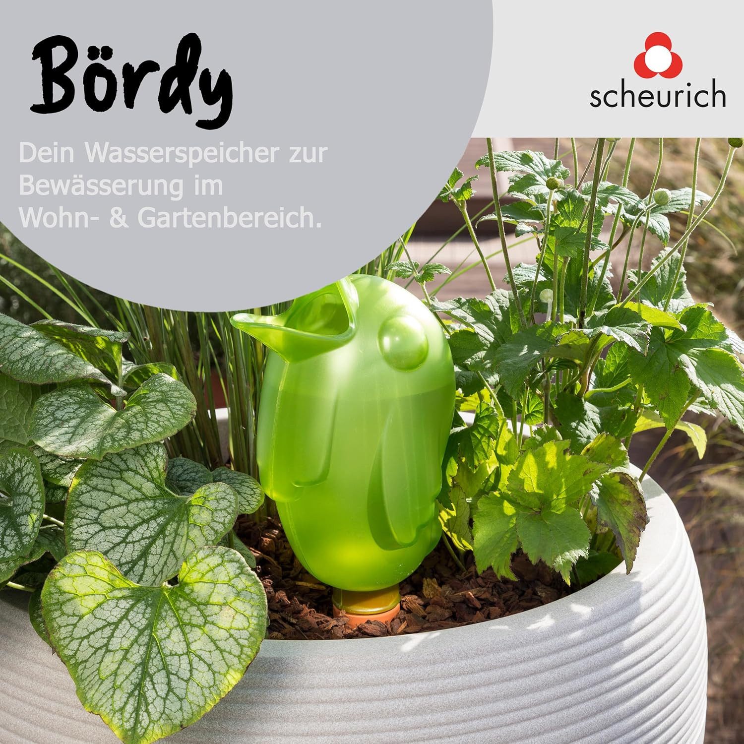 Scheurich Bewässerungskugel 52886-1-1x, Scheurich Bördy XL, Waterreserve Wasserspender aus Kunststoff und Tonk