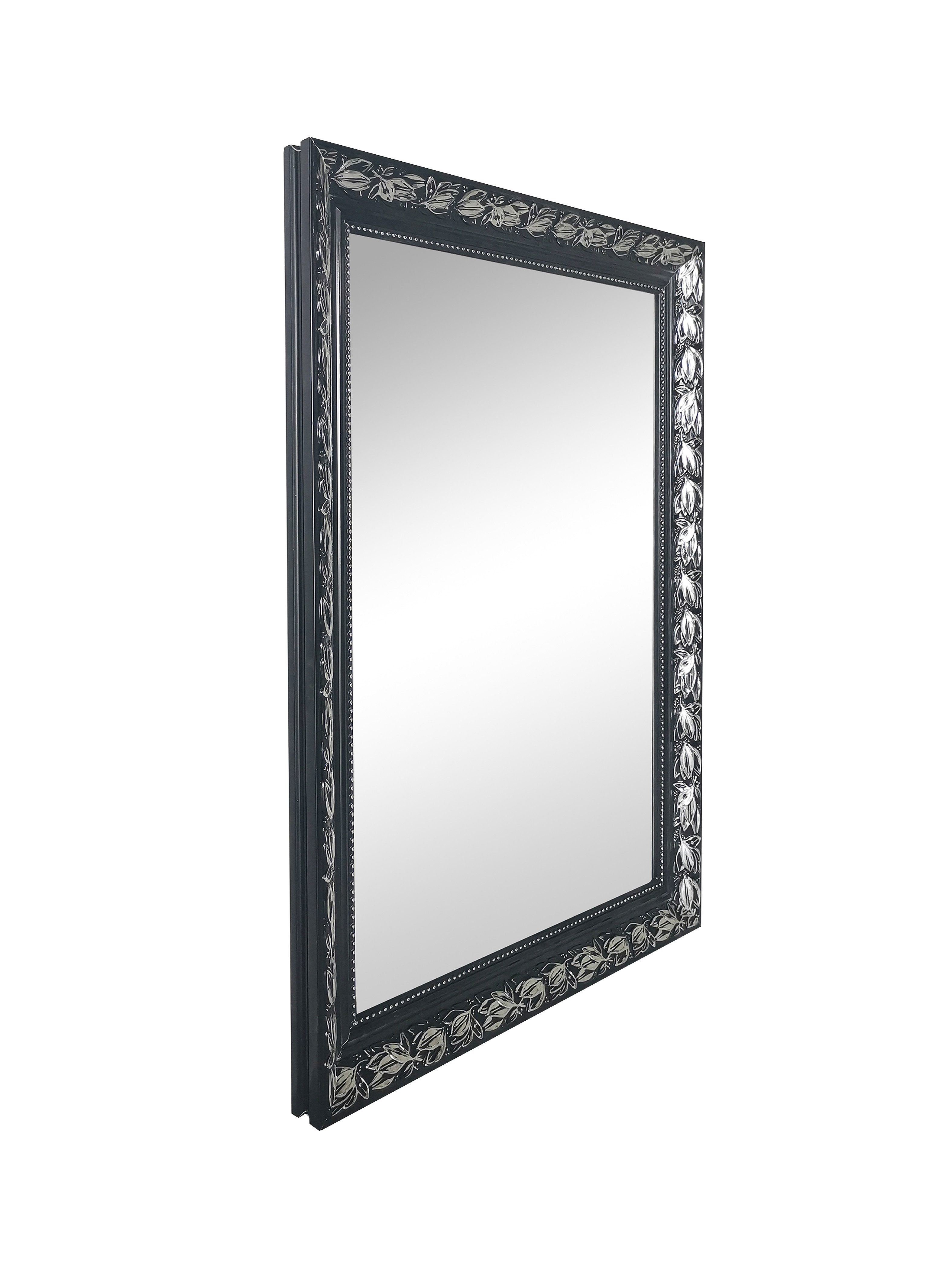 furnling Dekospiegel Tarifa (1-St), mit schwarz-silbernem Zierrahmen aus MDF, Barockspiegel, Breite 55 cm