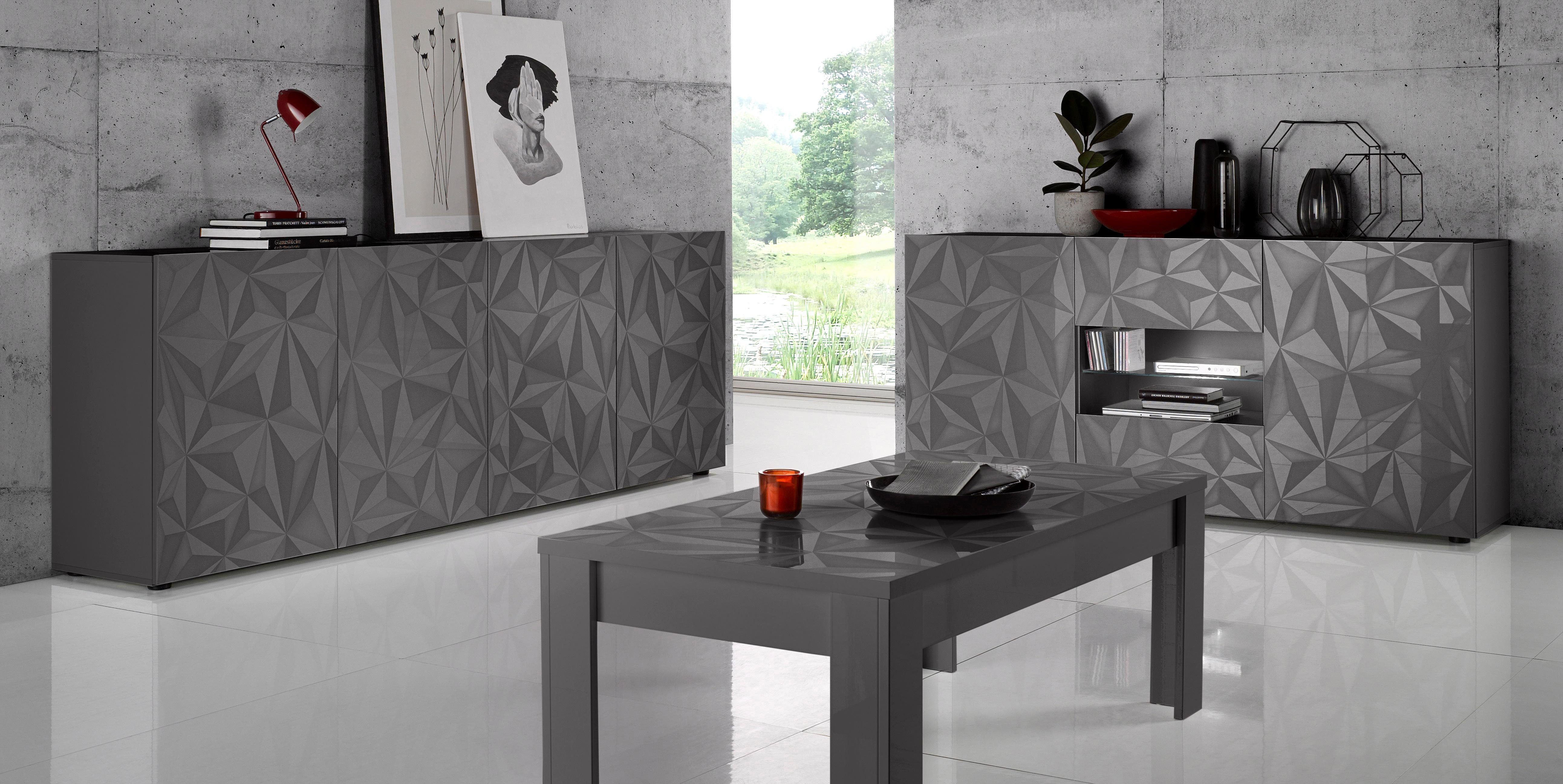 Home affaire Couchtisch Prisma 122x65 cm, Wohnzimmertisch mit Winkelfuß, Sofatisch, rechteckig, Tischplattenstärke 22 mm