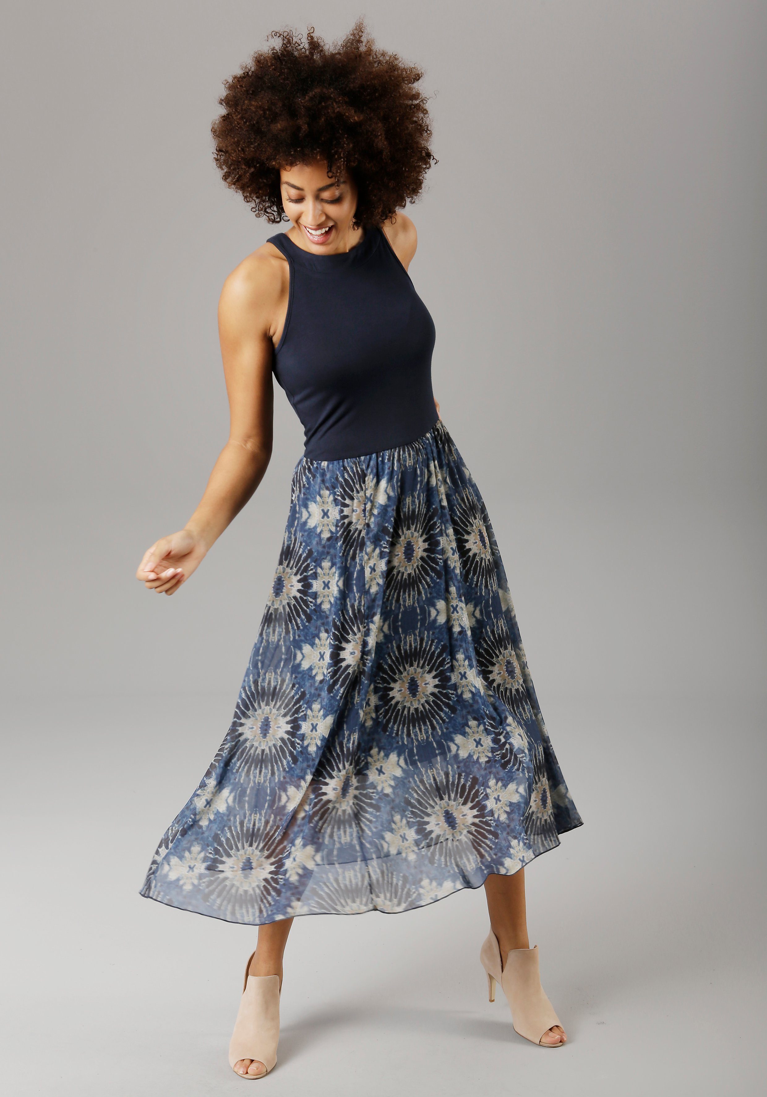 preisgünstig Sommerkleid mit Batik-Druck SELECTED Aniston