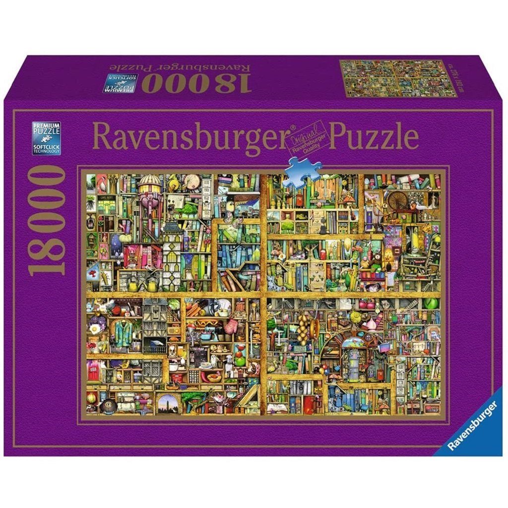 Ravensburger Puzzle 18000 Teile Puzzle Colin Thompson Magisches Bücherregal  XXL 17825, 18000 Puzzleteile
