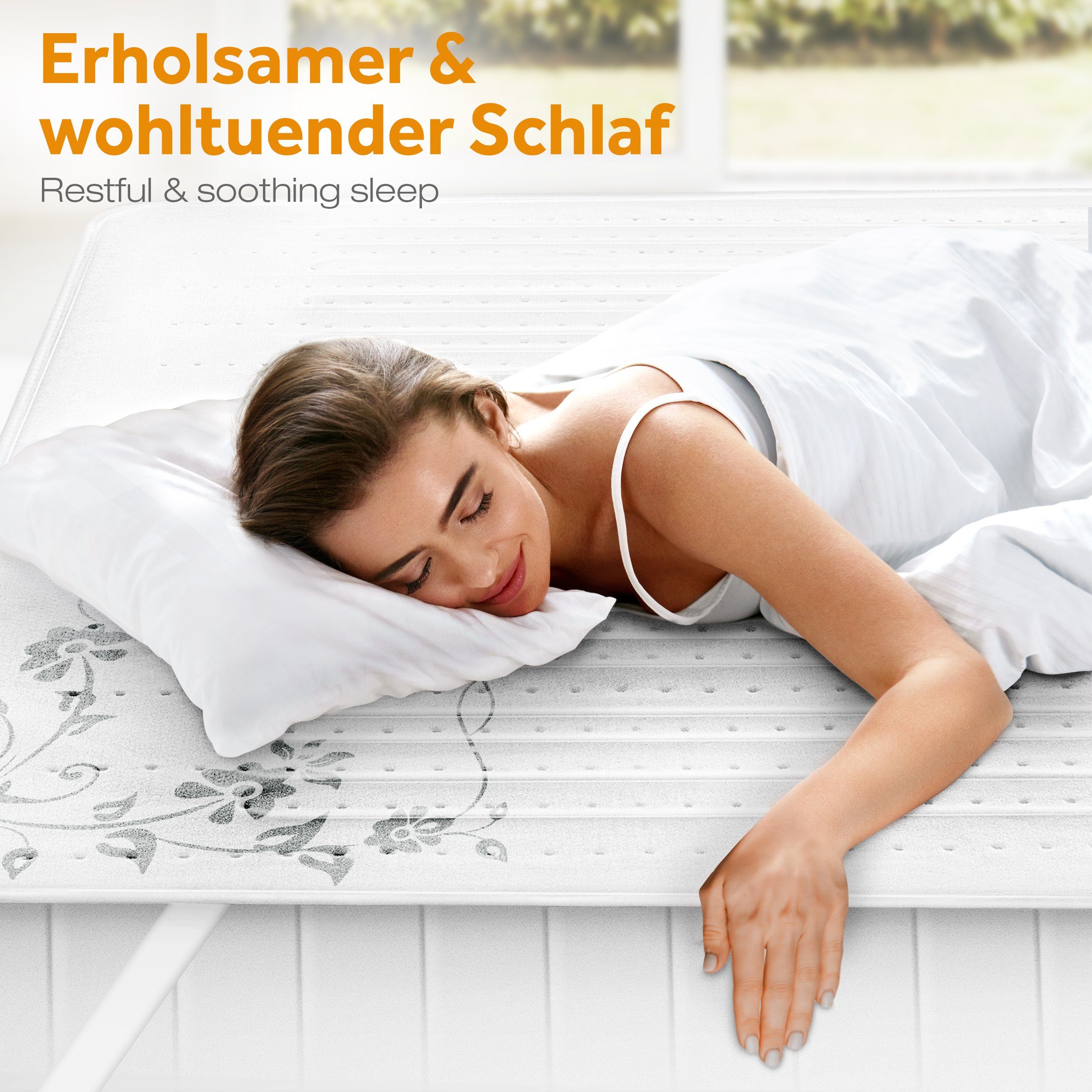 sinnlein Elektrofußwärmer Wärmeunterbett elektrisch Heizdecke Abschaltautomatik, 2 Temperaturzonen, 3 Temperaturstufen