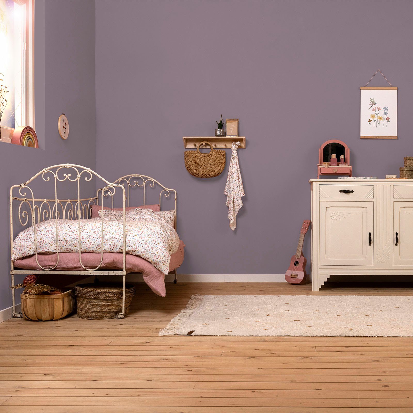Kinderzimmer hochdeckend und Mauve extra Vintage geeignet Wallpaint, für LITTLE matt, DUTCH waschbeständig, Lila Wandfarbe