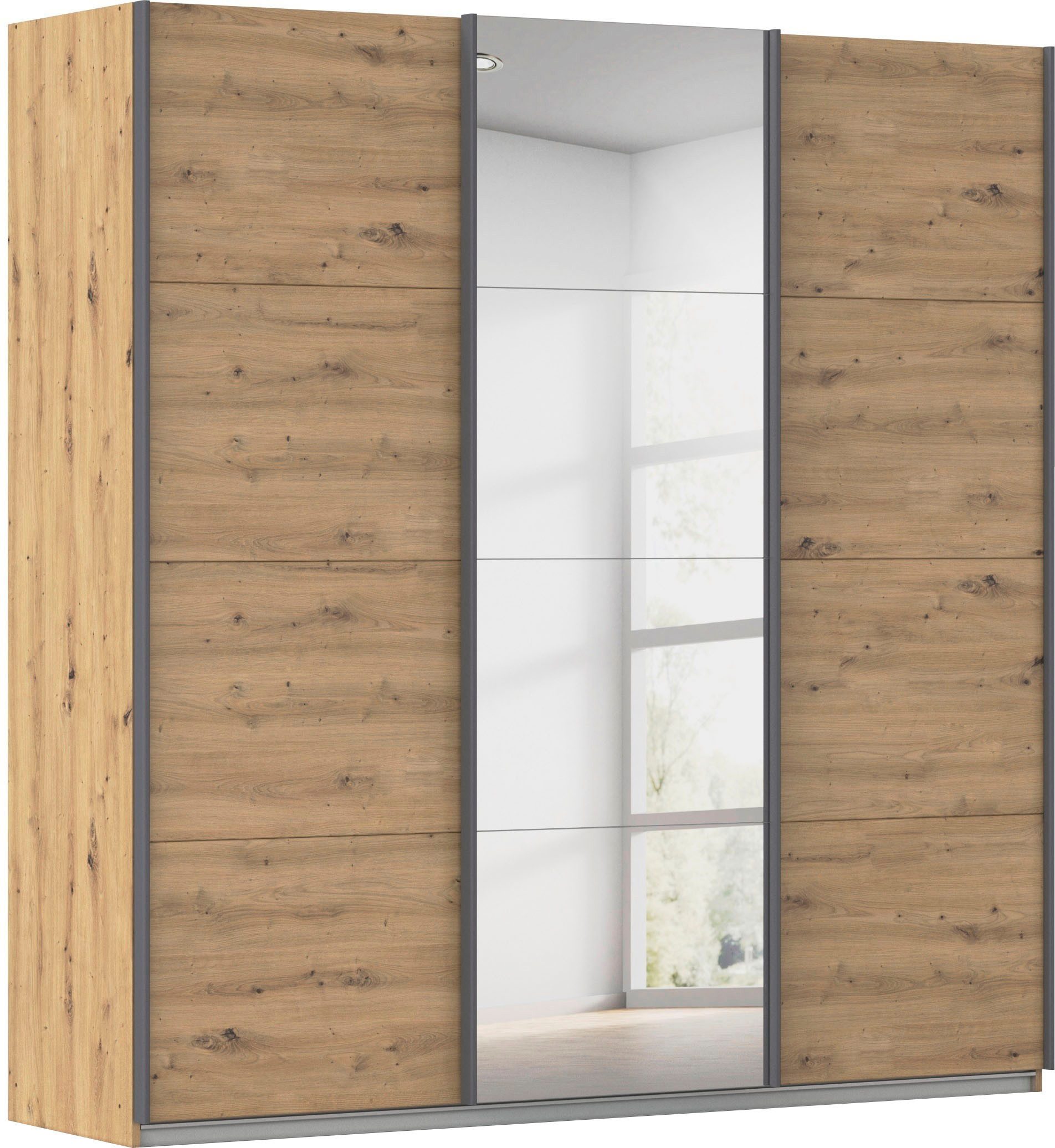 OTTO home Schwebetürenschrank Kleiderschrank Schrank Schlafzimmerschrank Garderobe AGORDO (Breiten 203/271/315/360 cm in drei Griff-Farben - NEU: Farbe SCHWARZ) Top Innenausstattung, in 4 Breiten und 2 Höhen MADE IN GERMANY