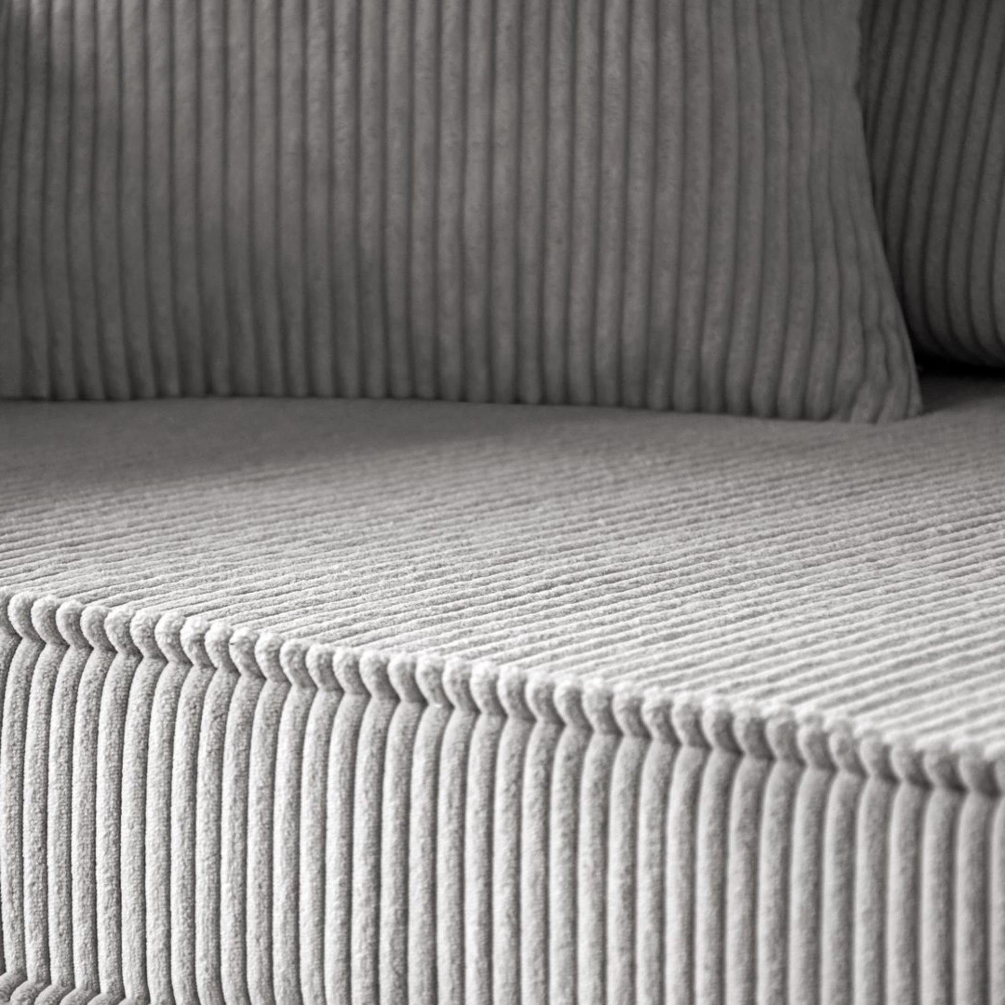 Beautysofa Schlafsofa für modernes Bettkasten, Relaxsofa 117 Grau 60) Relaxfunktion, mit Dave, Wohnzimmer aus Cordstoff, (poso cm Einzelsofa