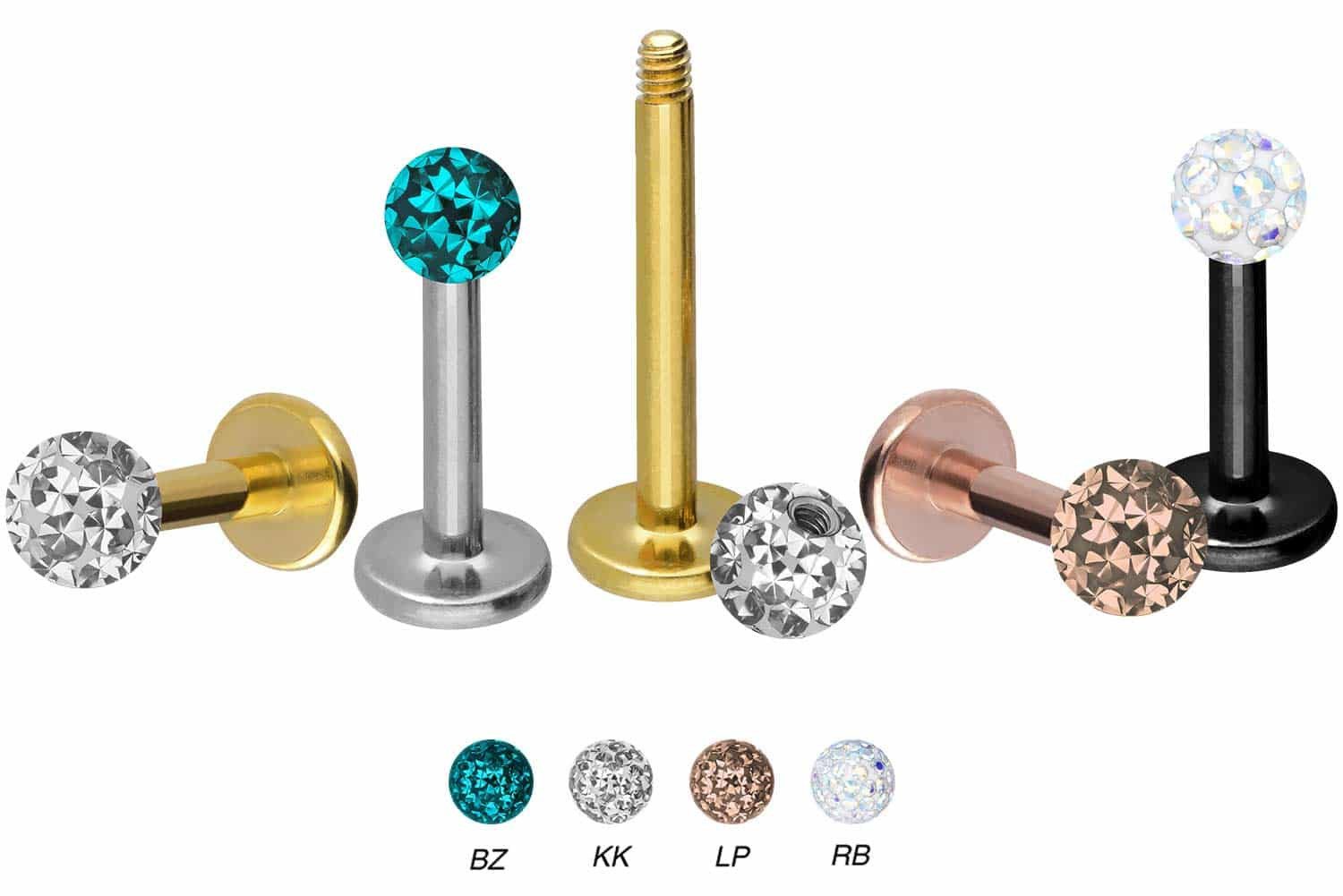 PIERCINGLINE Piercing-Set Titan Labret EPOXY-KUGEL (Labrets günstig online kaufen