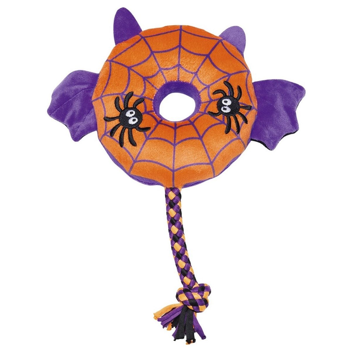 Beeztees Tierkuscheltier Hundespielzeug Halloween Donut Fledermaus orange
