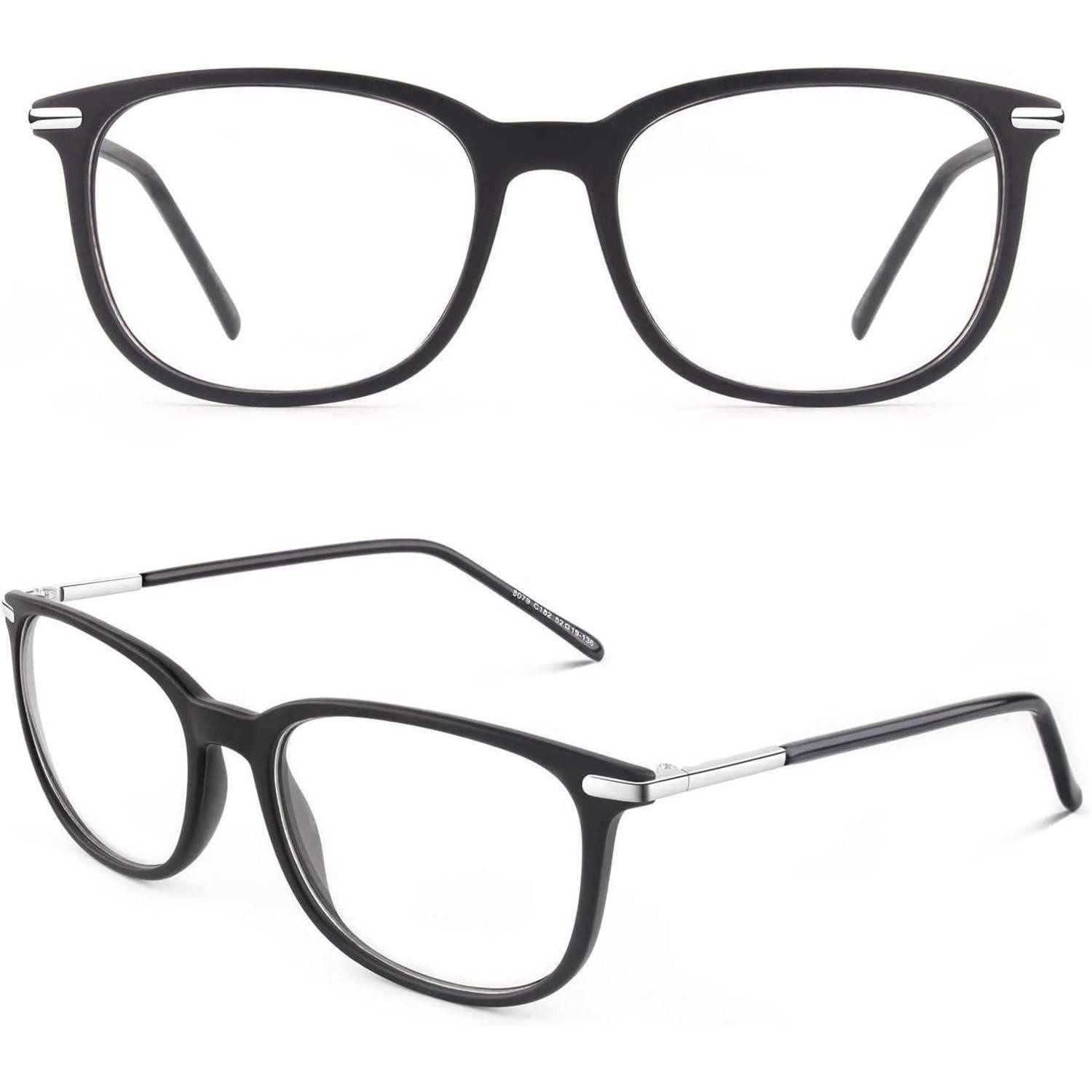 Brille Nerdbrille Damen Herren Ohne Stärke UV400 Schutz Matte Schwarz