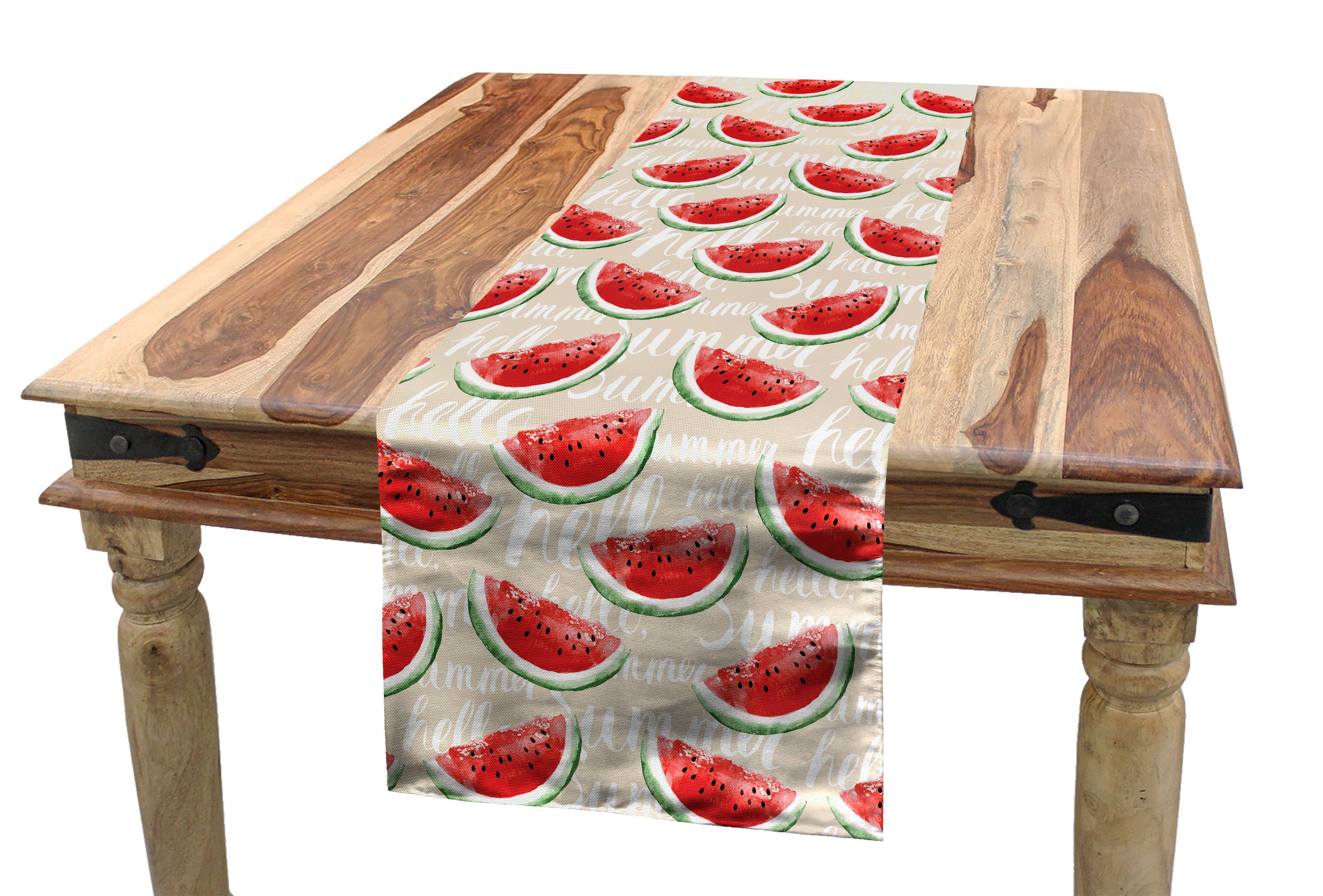 Abakuhaus Tischläufer Esszimmer Küche Rechteckiger Dekorativer Tischläufer, Früchte Aquarell Wassermelonen