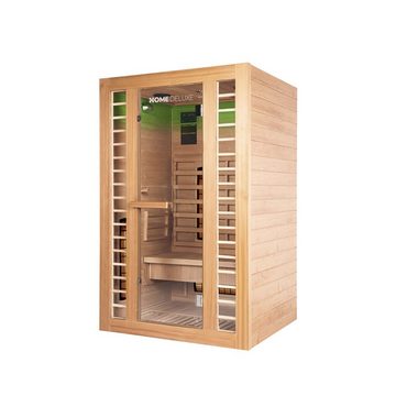 HOME DELUXE Infrarotkabine REDSUN DELUXE M, BxTxH: 120,00 x 105,00 x 190,00 cm, Vollspektrumstrahler und Karbon-Flächenstrahler – Holz: Hemlocktanne