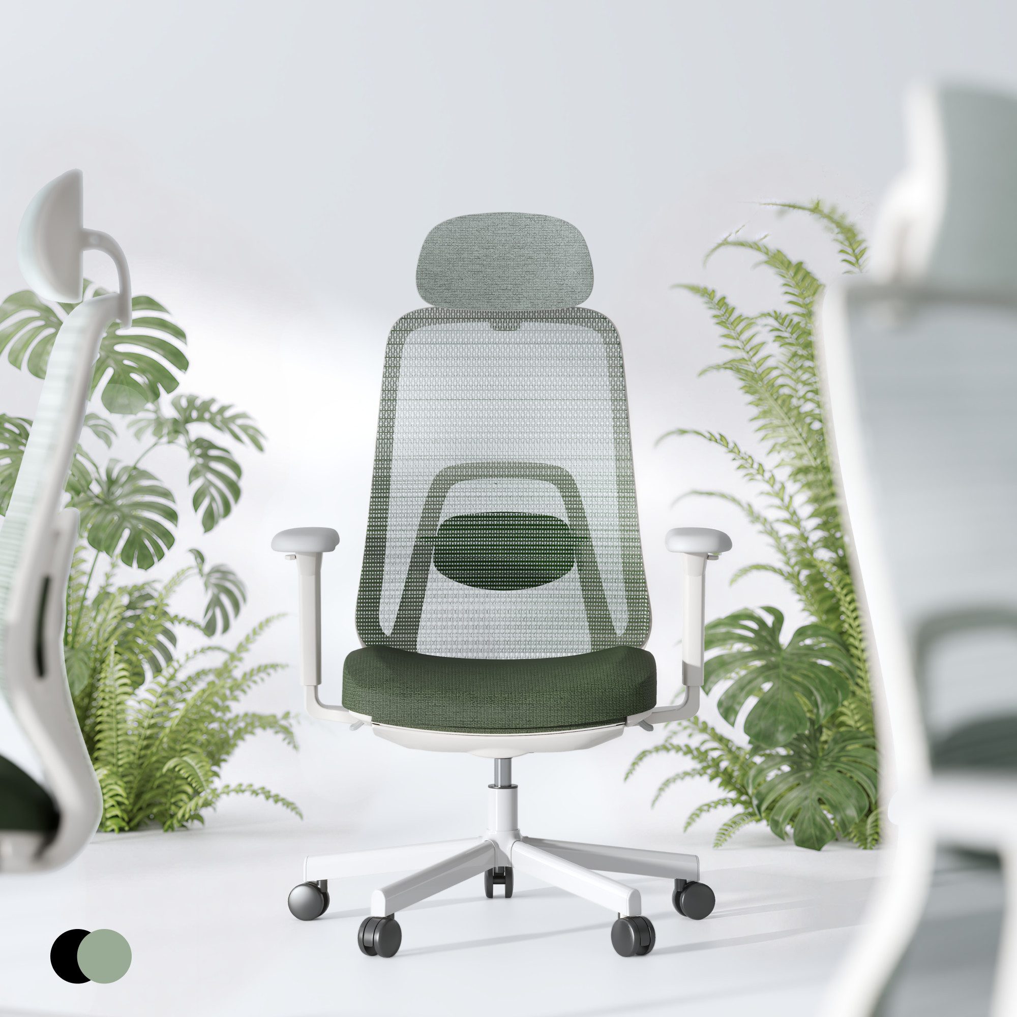 FLEXISPOT Bürostuhl Ergonomischer Bürostuhl Premium mit Fußstütze und 10D-Lordosenstütze (Synchronmechanik bis 135°, 2D-Kopfstütze), Höhenverstellbarer Schreibtischstuhl für Homeoffice & Büro