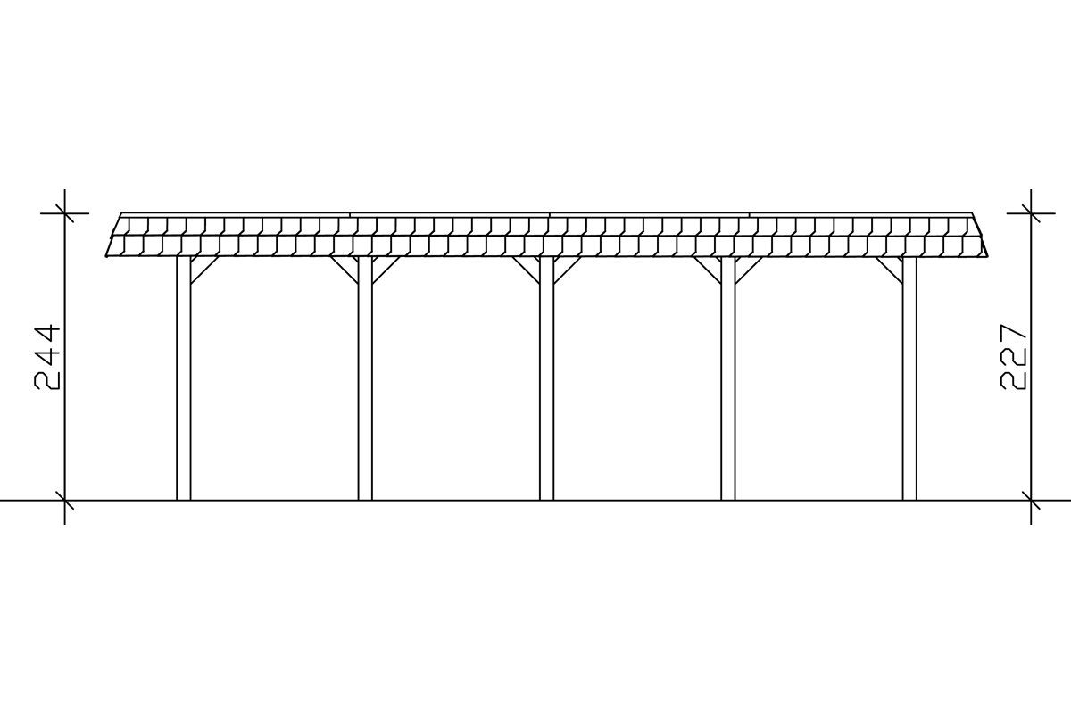 braun BxT: Einzelcarport cm 209 cm, Skanholz Einfahrtshöhe Spreewald, 396x741