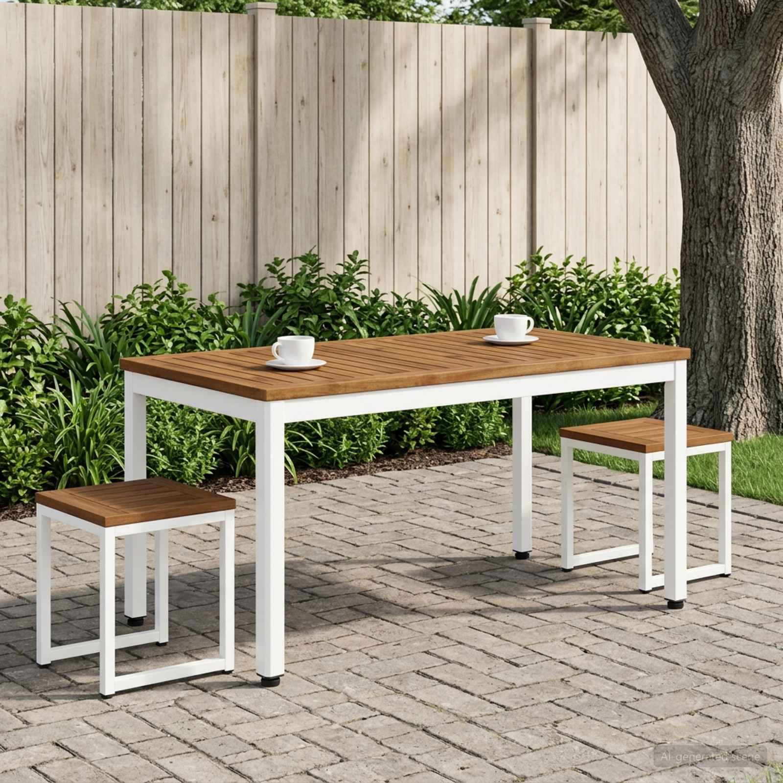 vidaXL Couchtisch Couchtisch Natürlich und Weiß 50 x 100,5 x 45 cm (1-St)