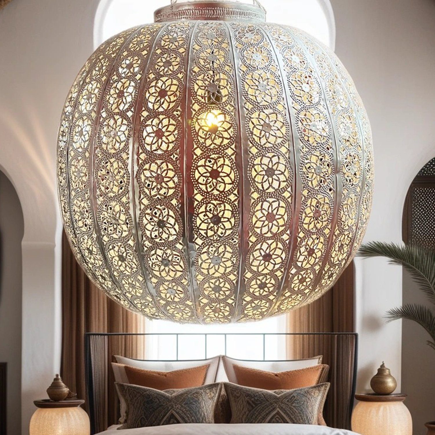Marrakesch Orient & Mediterran Interior Deckenleuchte Marokkanische XXL Hängeleuchte Pendelleuchte Deckenlampe, ohne Leuchtmittel, Handarbeit