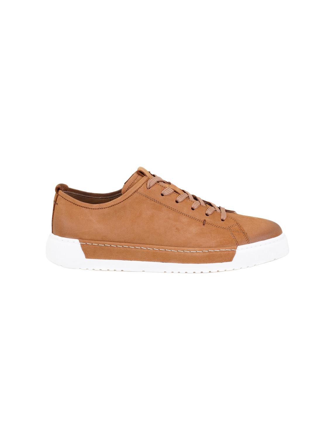 Herren-Sneaker aus Leder mit hohem Schaft – Synthetiksohle, flacher A Sneaker